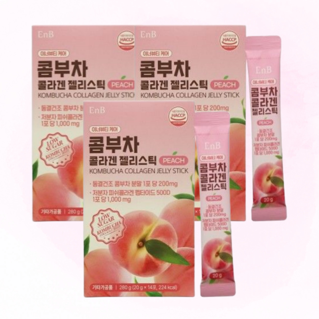 EnB 콤부차 콜라겐 젤리스틱 14포, 3개 - 상품 이미지