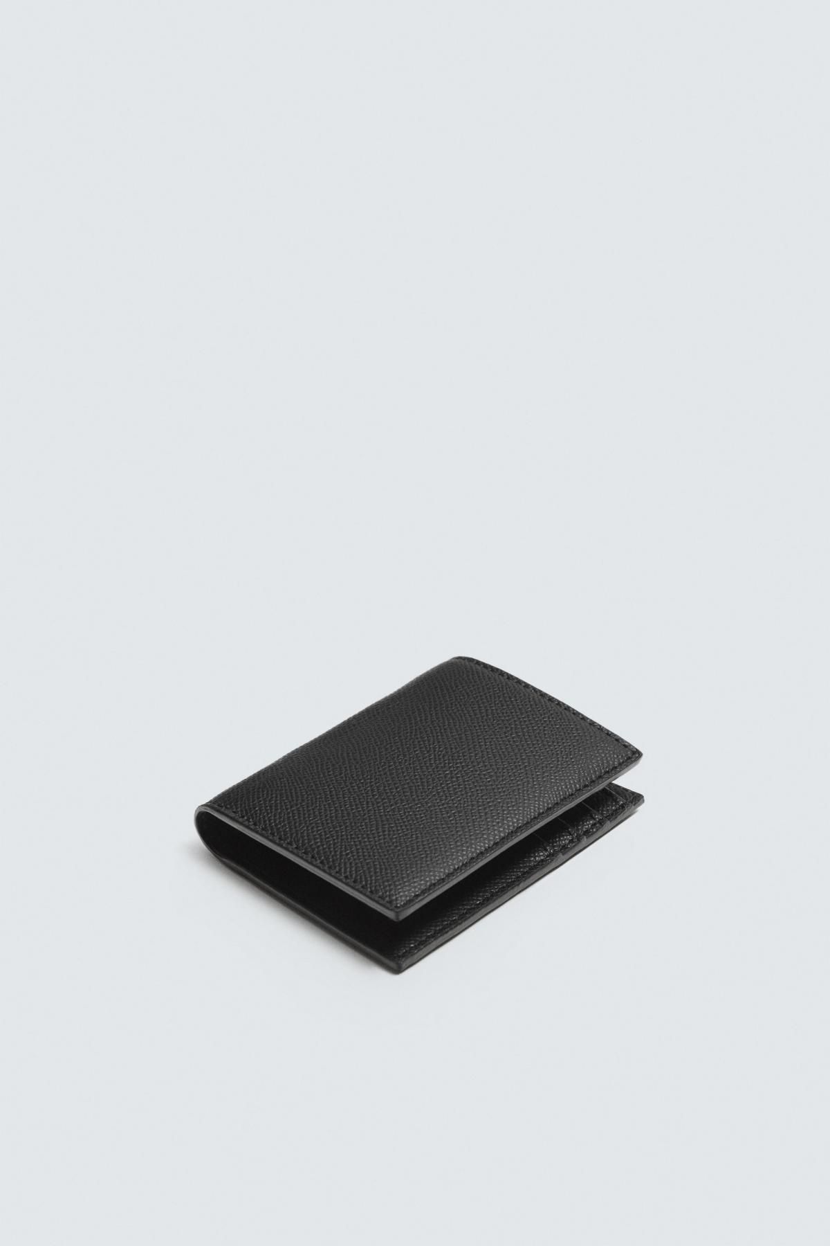 자라 텍스처 미니멀 카드지갑 버티컬 3806/520 BLACK - 상세 이미지 2