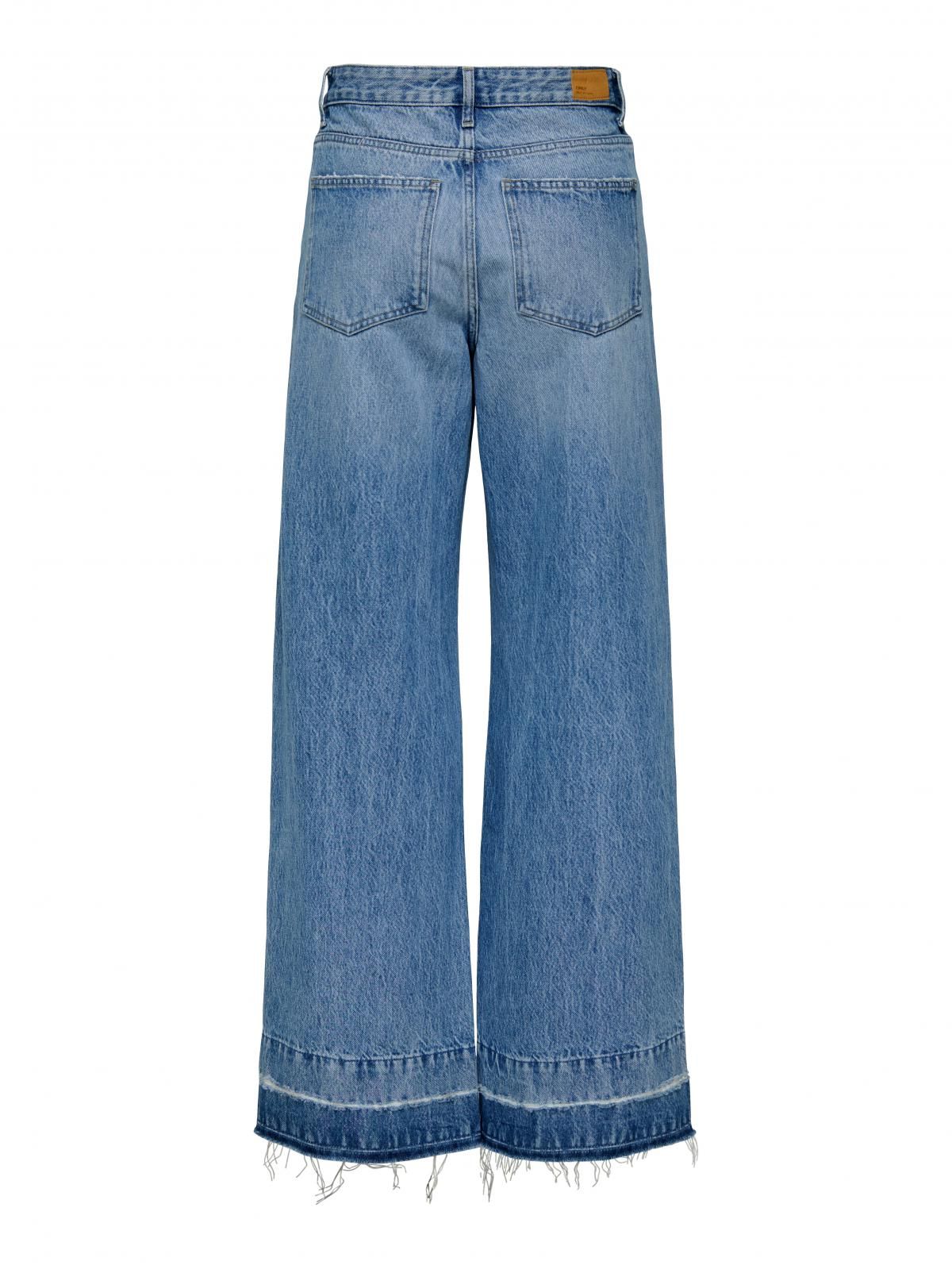 온리 하이웨이스트 와이드핏 데님 팬츠 15360520_2116 BLUE / LIGHT BLUE DENIM - 상세 이미지 4