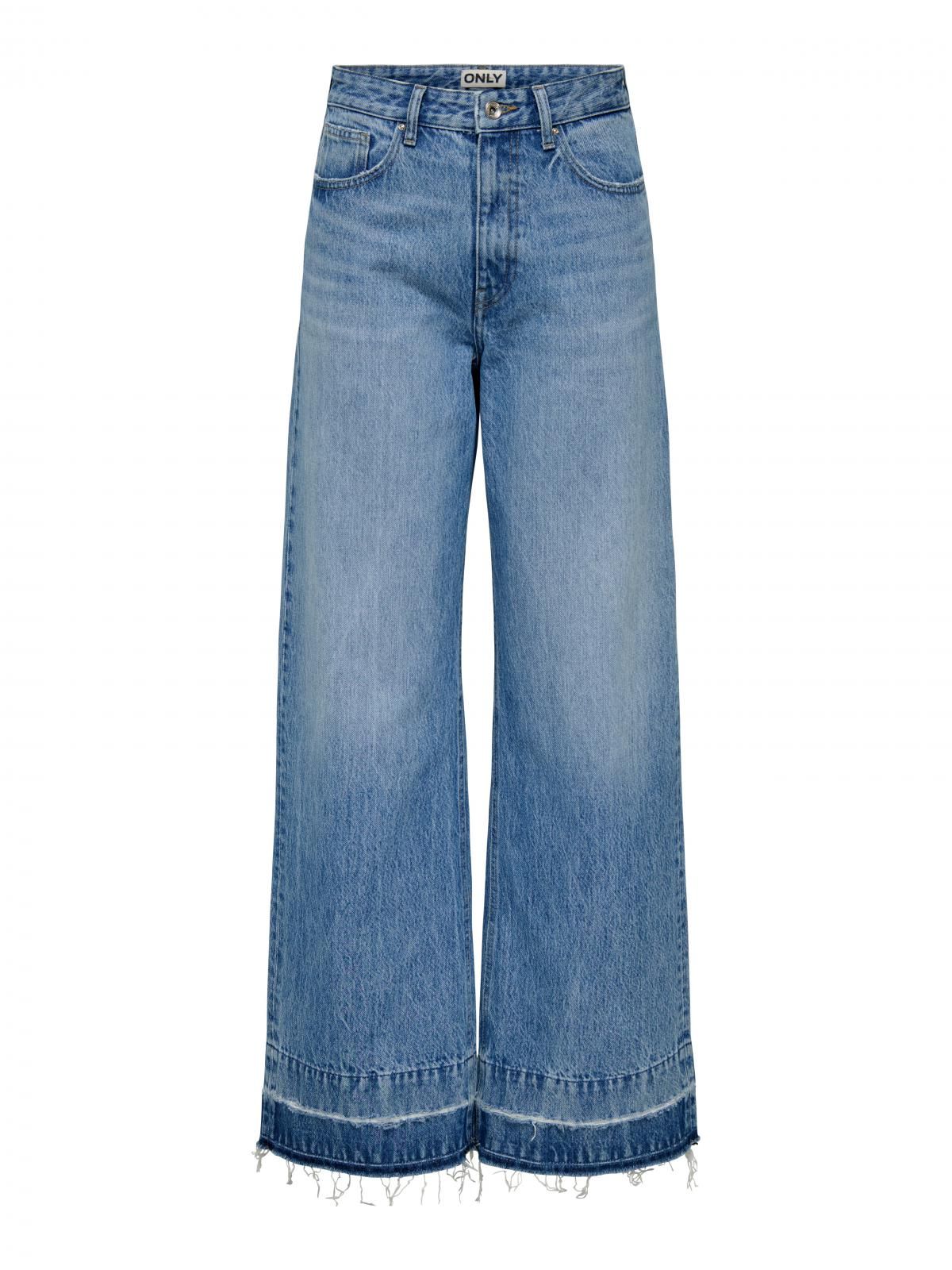 온리 하이웨이스트 와이드핏 데님 팬츠 15360520_2116 BLUE / LIGHT BLUE DENIM - 상세 이미지 3