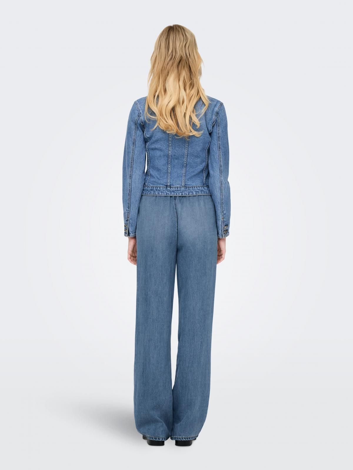 온리 트렌디 하이웨이스트 데님 와이드핏 팬츠 15354309_2116 BLUE / LIGHT BLUE DENIM - 상세 이미지 2