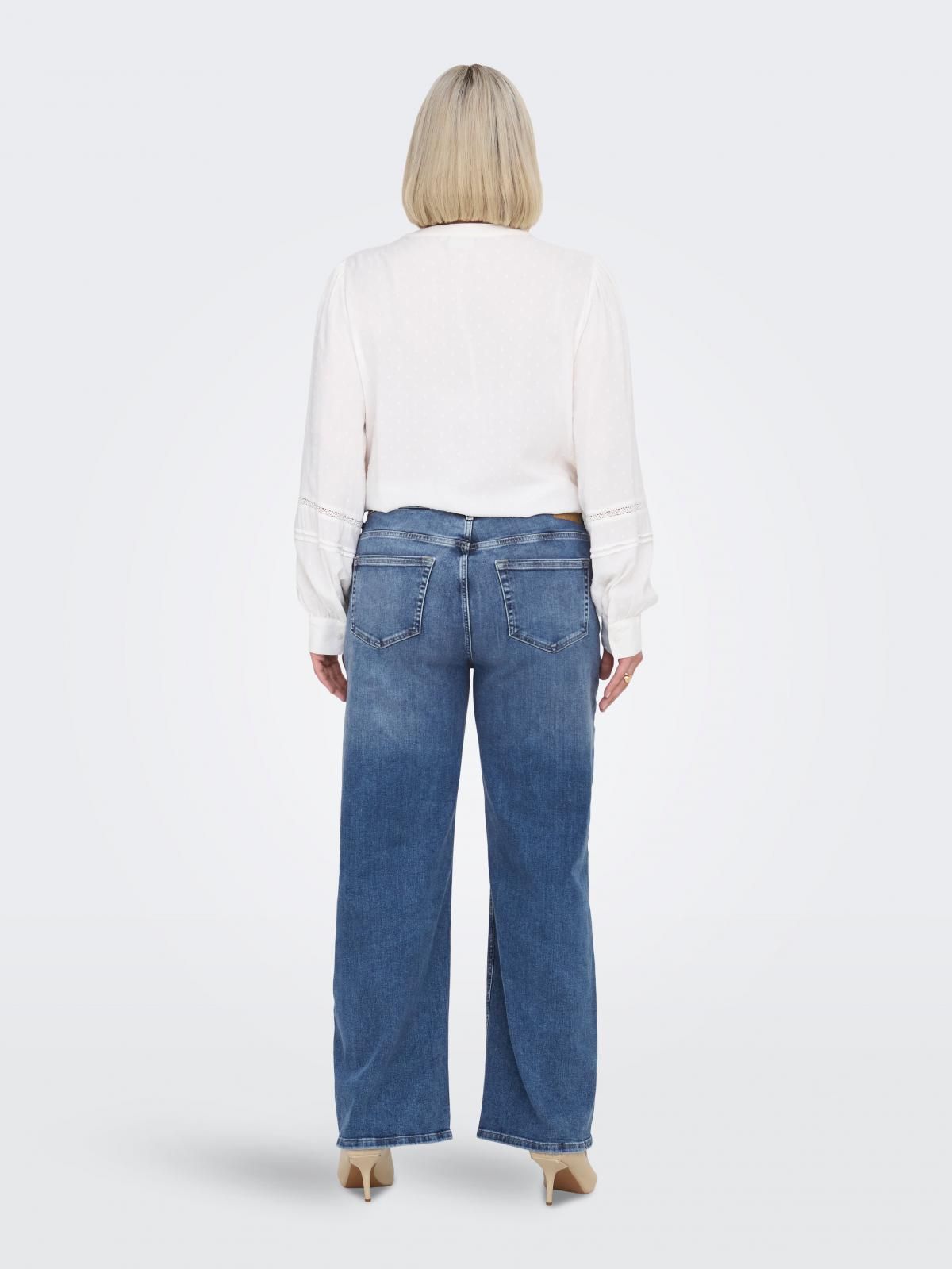 온리 하이웨이스트 데님 와이드핏 진 15349905_2115 BLUE / MEDIUM BLUE DENIM - 상세 이미지 2