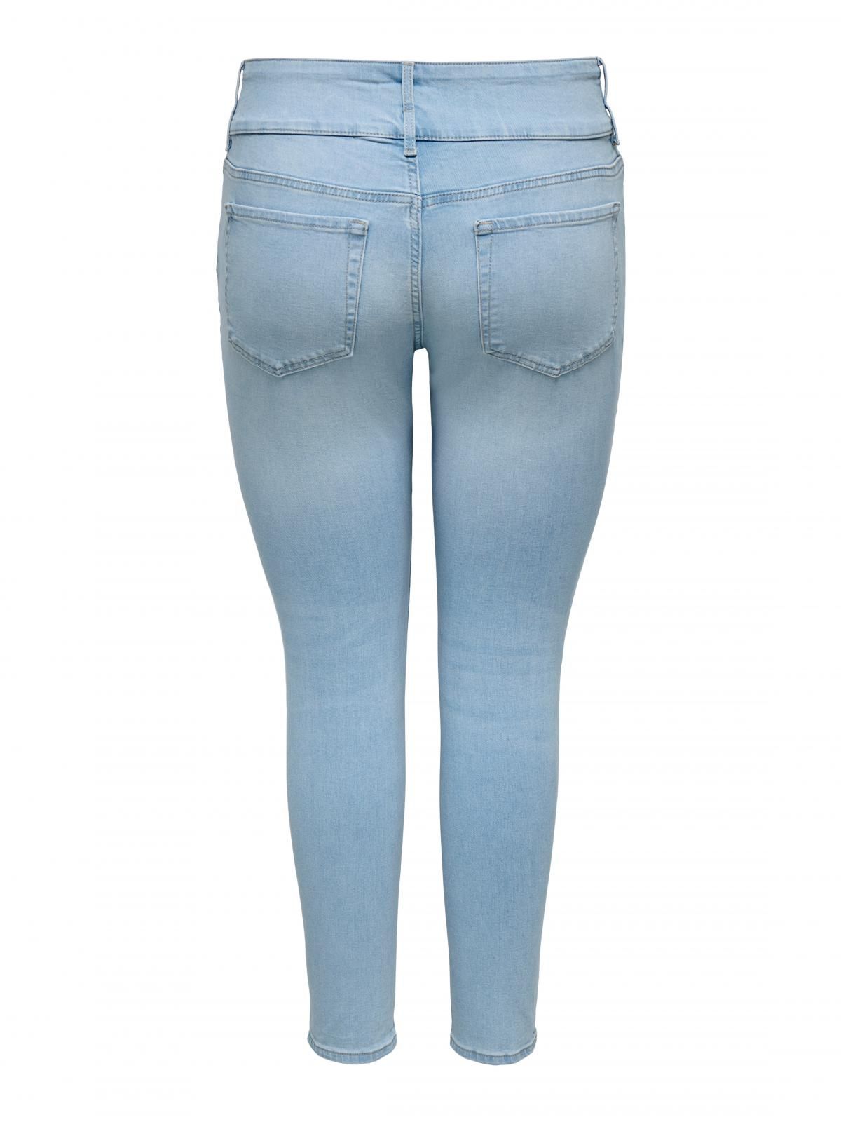 온리 플러스사이즈 하이웨이스트 스키니핏 진 15300960_2116 BLUE / LIGHT BLUE DENIM - 상세 이미지 4