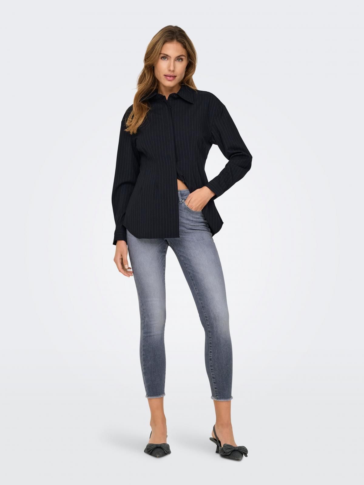 온리 데님 미드웨이스트 스키니핏 앵클진 15337920_2105 GREY / MEDIUM GREY DENIM - 상세 이미지 5