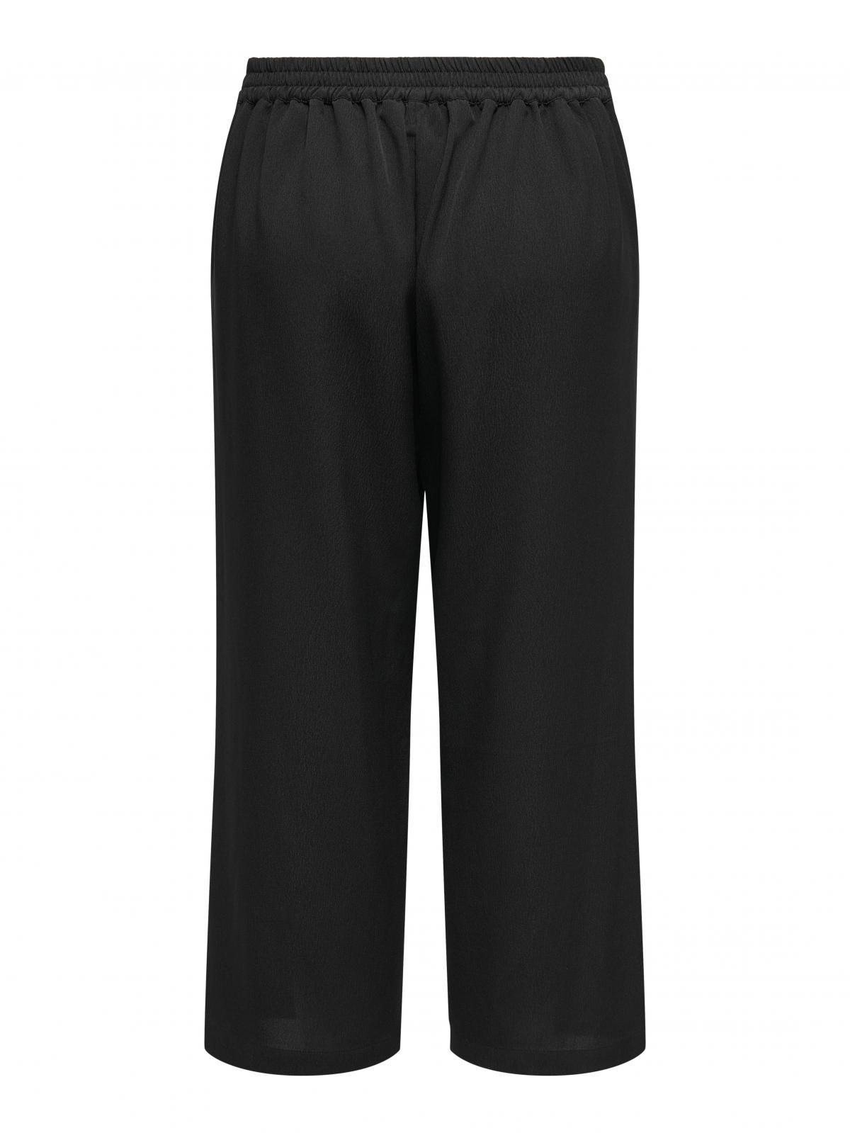 온리 와이드핏 팔라조 팬츠 블랙 레귤러핏 벨트 15342658_2161 BLACK / BLACK - 상세 이미지 4