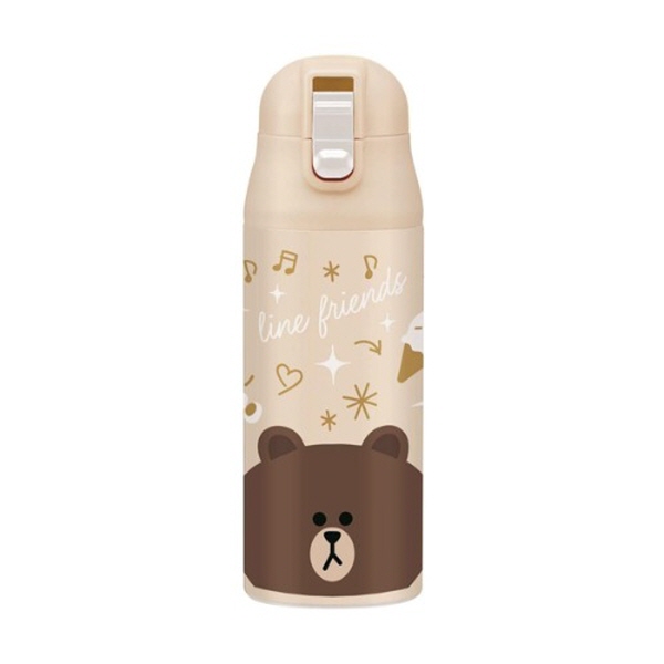 라인프렌즈 브라운 원터치 보온물병 360ml - 상품 이미지