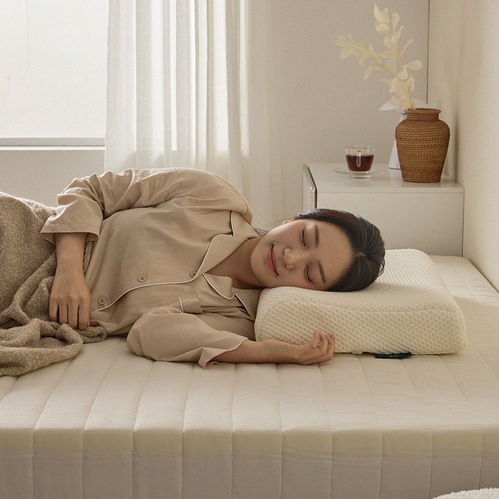 더코이즈 천연 라텍스베개 낮은 라텍스경추베개 기능성 꿀잠배게 소형