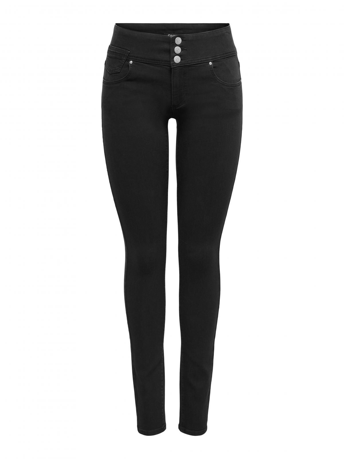 온리 하이웨이스트 블랙 스키니핏 데님진 15372917_8183 BLACK / WASHED BLACK - 상품 이미지