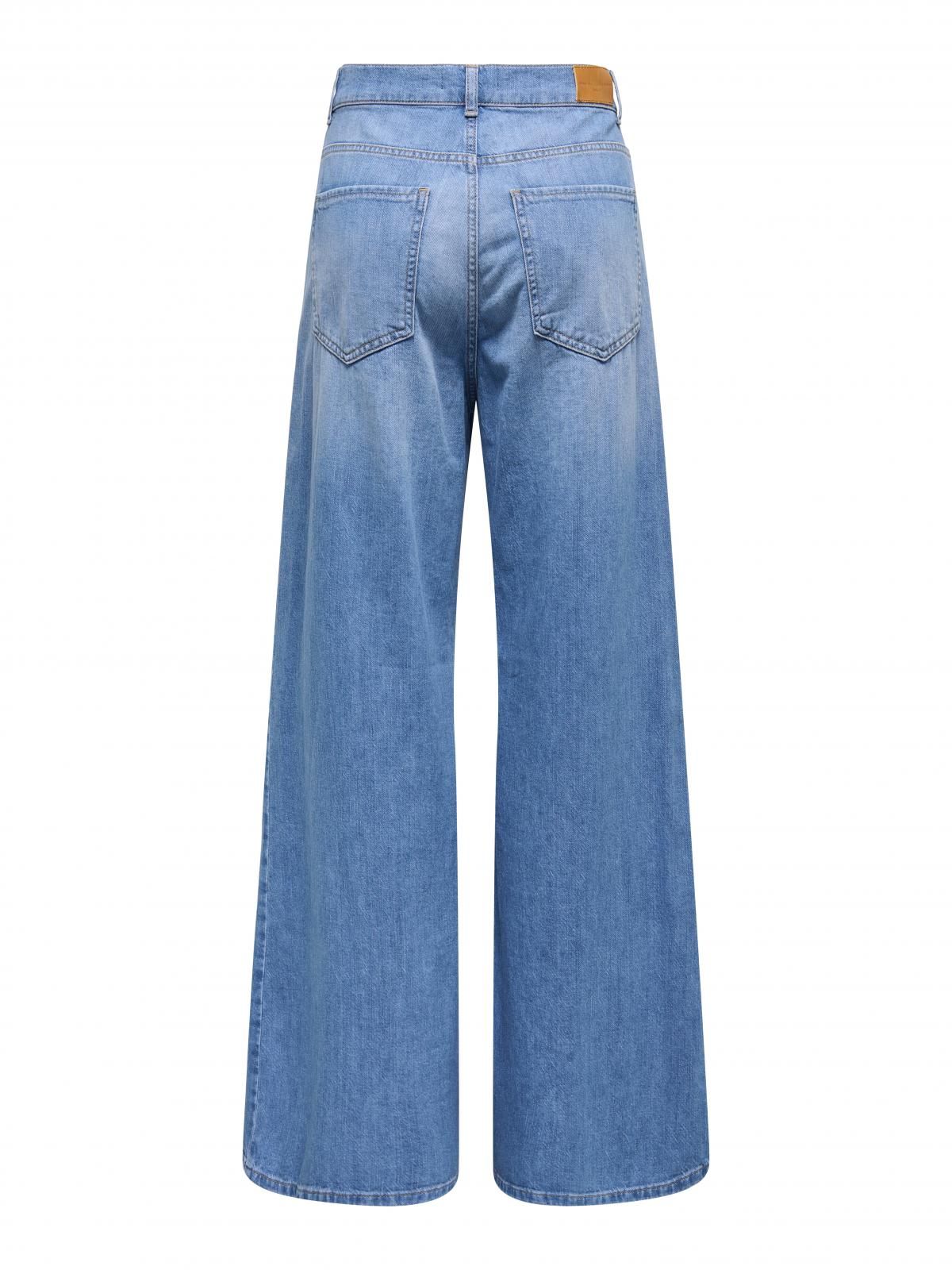온리 하이웨이스트 와이드핏 데님 청바지 15339021_2115 BLUE / MEDIUM BLUE DENIM - 상세 이미지 4