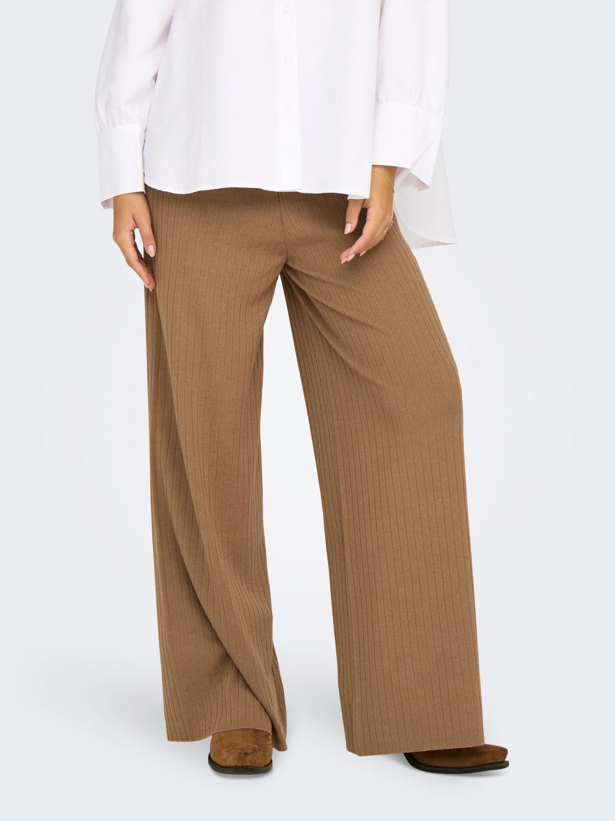 온리 와이드핏 니트 와이드 팬츠 15344365_2011 BROWN / TOASTED COCONUT - 상품 이미지