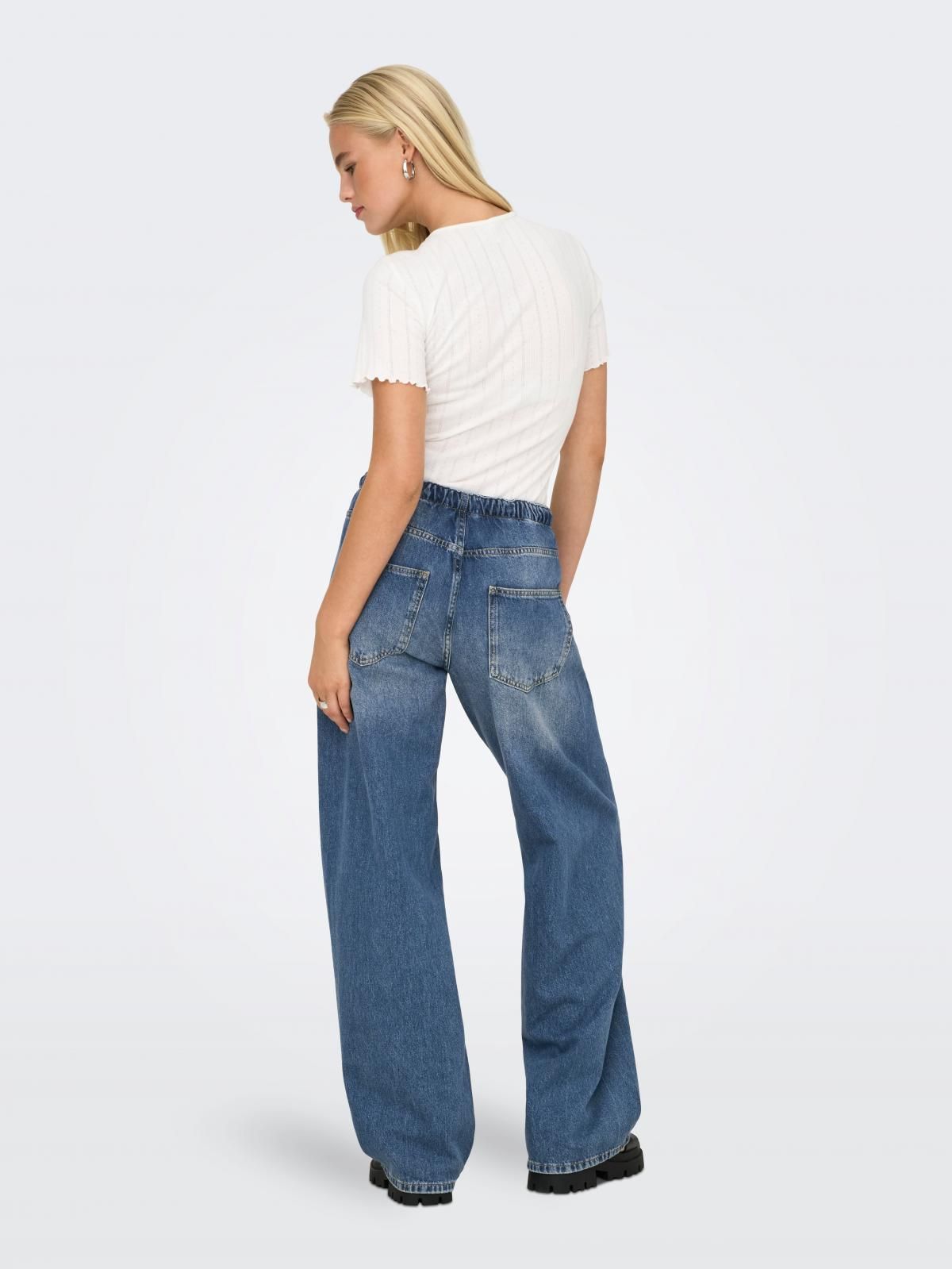 온리 트렌디 와이드핏 데님 진 15359088_2115 BLUE / MEDIUM BLUE DENIM - 상세 이미지 2