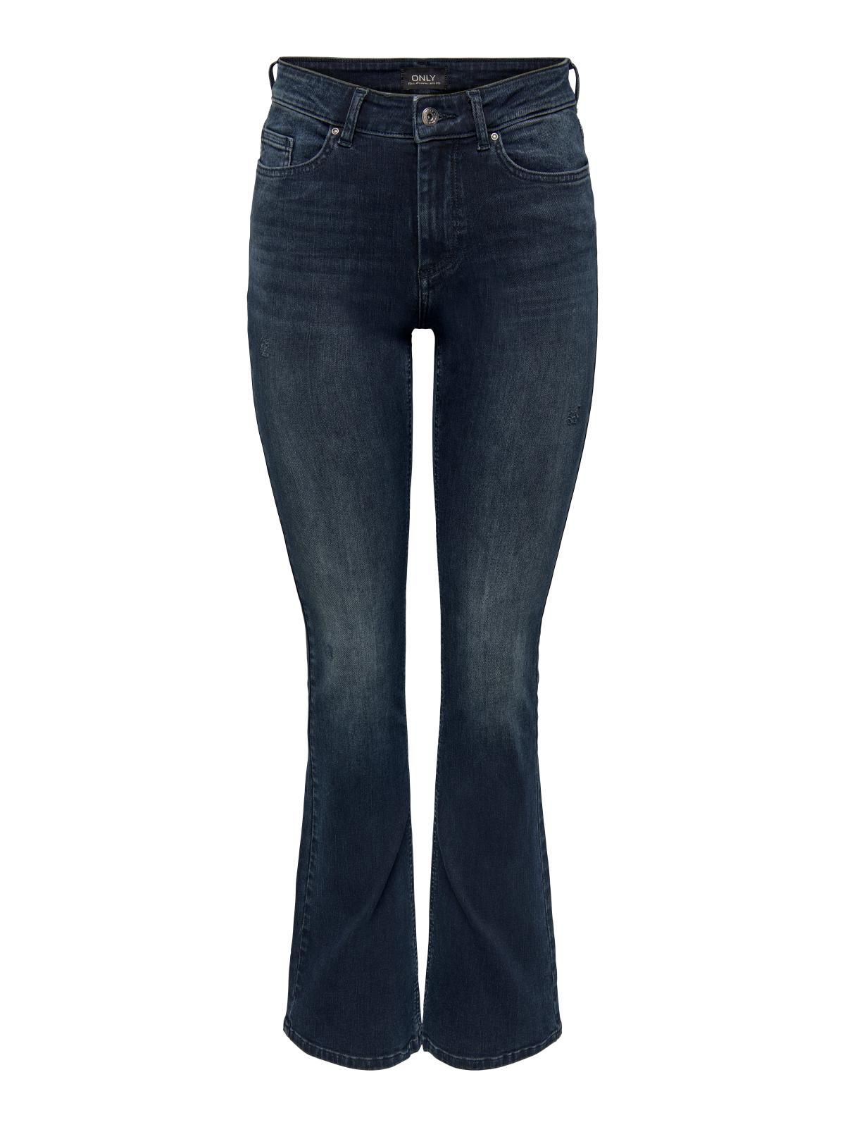 온리 데님 미드웨이스트 플레어핏 청바지 15233833_6603 BLACK / BLUE BLACK DENIM - 상품 이미지