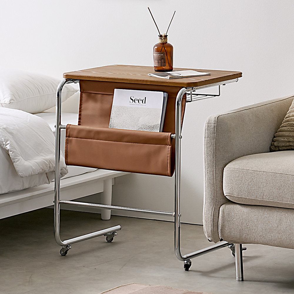 소파옆 티테이블 소파사이드테이블 이동식 거실 철제 수납형 블랙