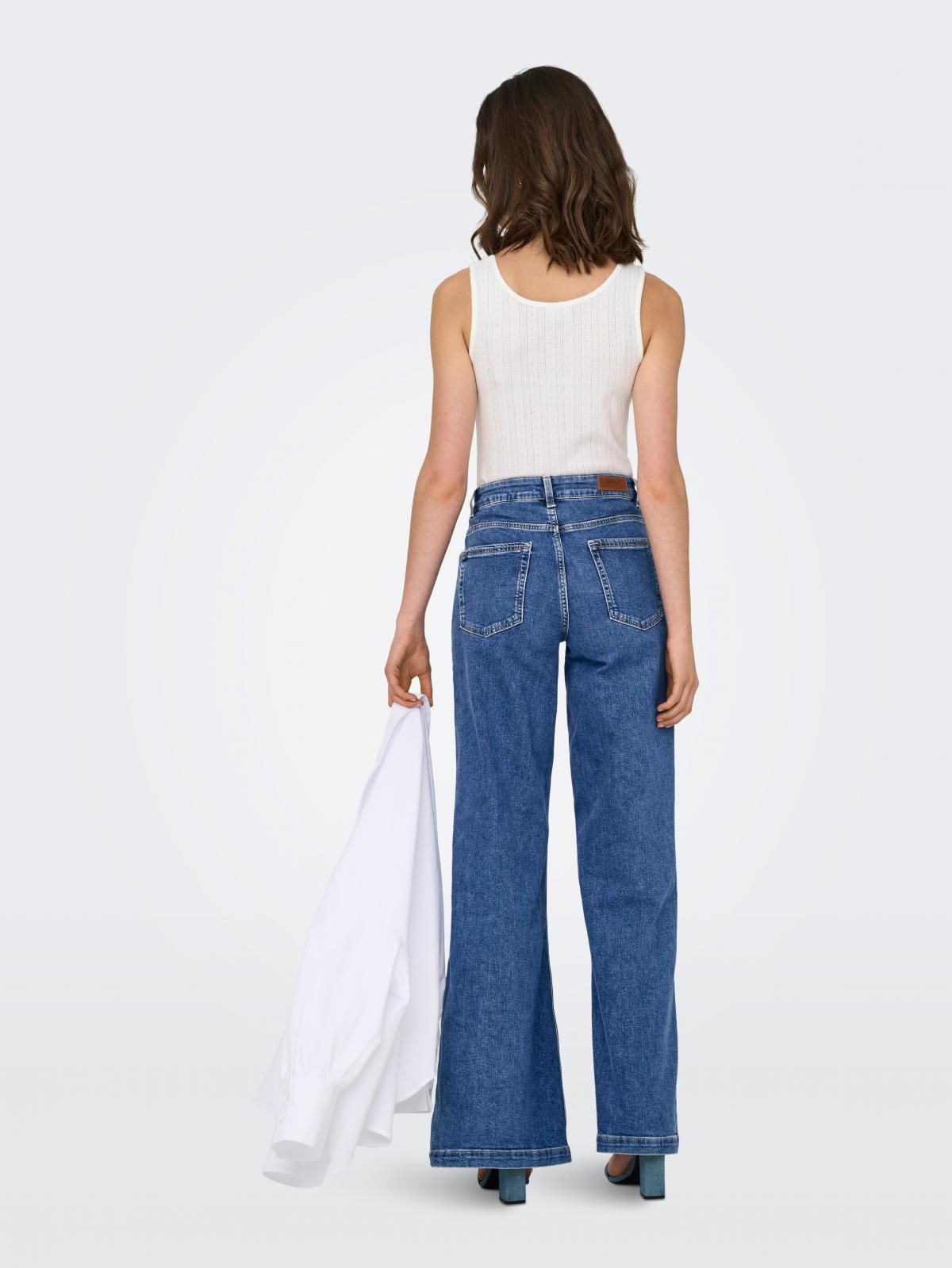 온리 트렌디 미드웨이스트 와이드핏 청바지 15357951_2114 BLUE / DARK BLUE DENIM - 상세 이미지 2