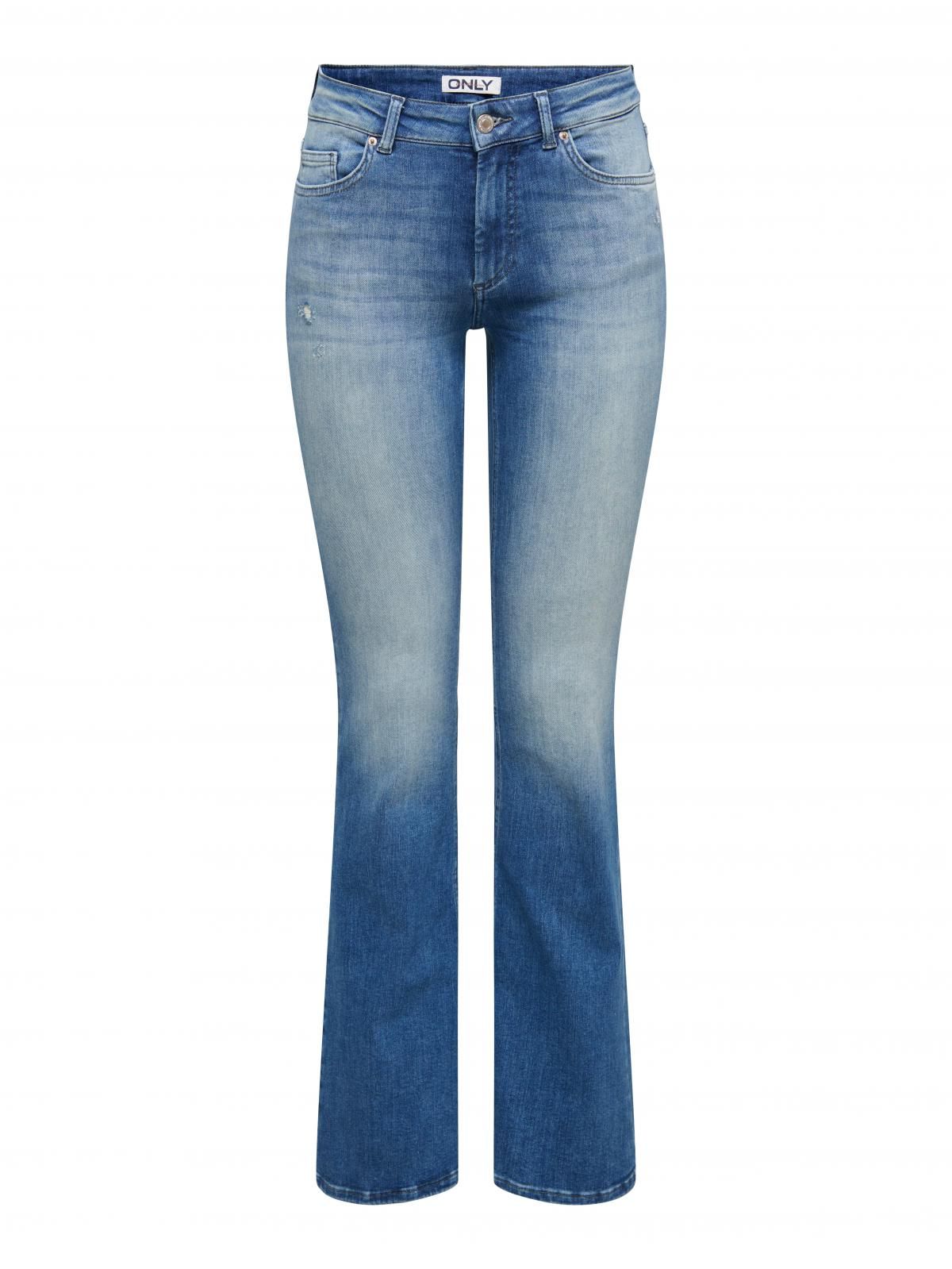 온리 데님 미드웨이스트 플레어핏 청바지 15366665_2115 BLUE / MEDIUM BLUE DENIM - 상세 이미지 3