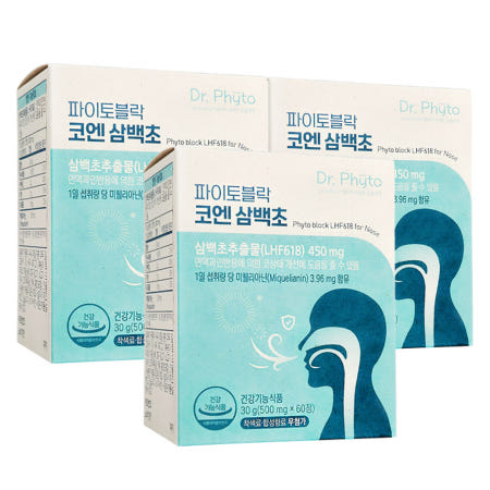 닥터파이토 파이토블락 코엔 삼백초 삼백초추출물 60정 3박스