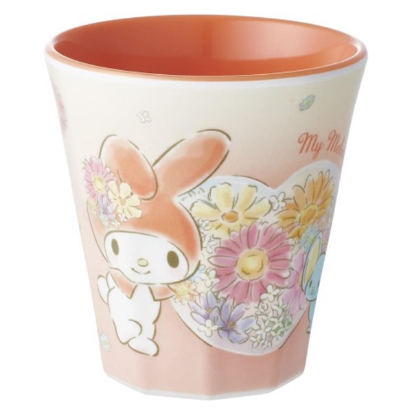 마이멜로디 플라워 멜라민 머그컵 270ml 물컵 양치컵 - 상품 이미지