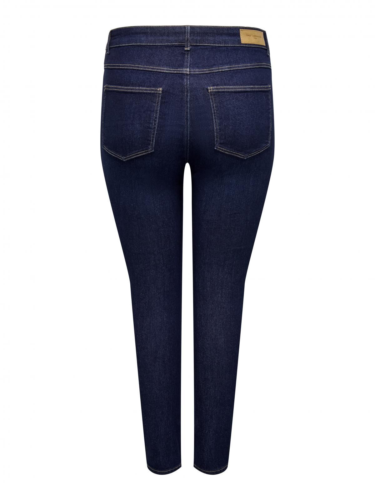 온리 플러스사이즈 스키니핏 진청 데님 팬츠 15358085_2114 BLUE / DARK BLUE DENIM - 상세 이미지 4