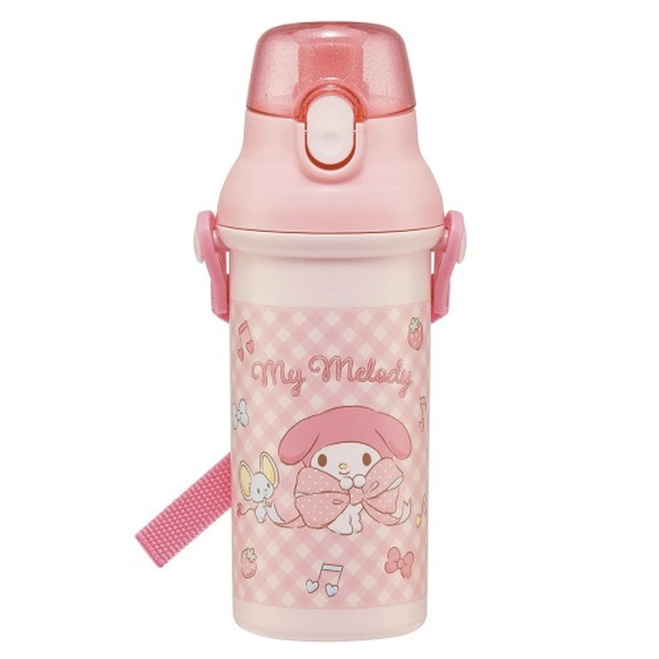 마이멜로디 빅리본 원터치 어깨끈물병 480ml 물통 - 상품 이미지