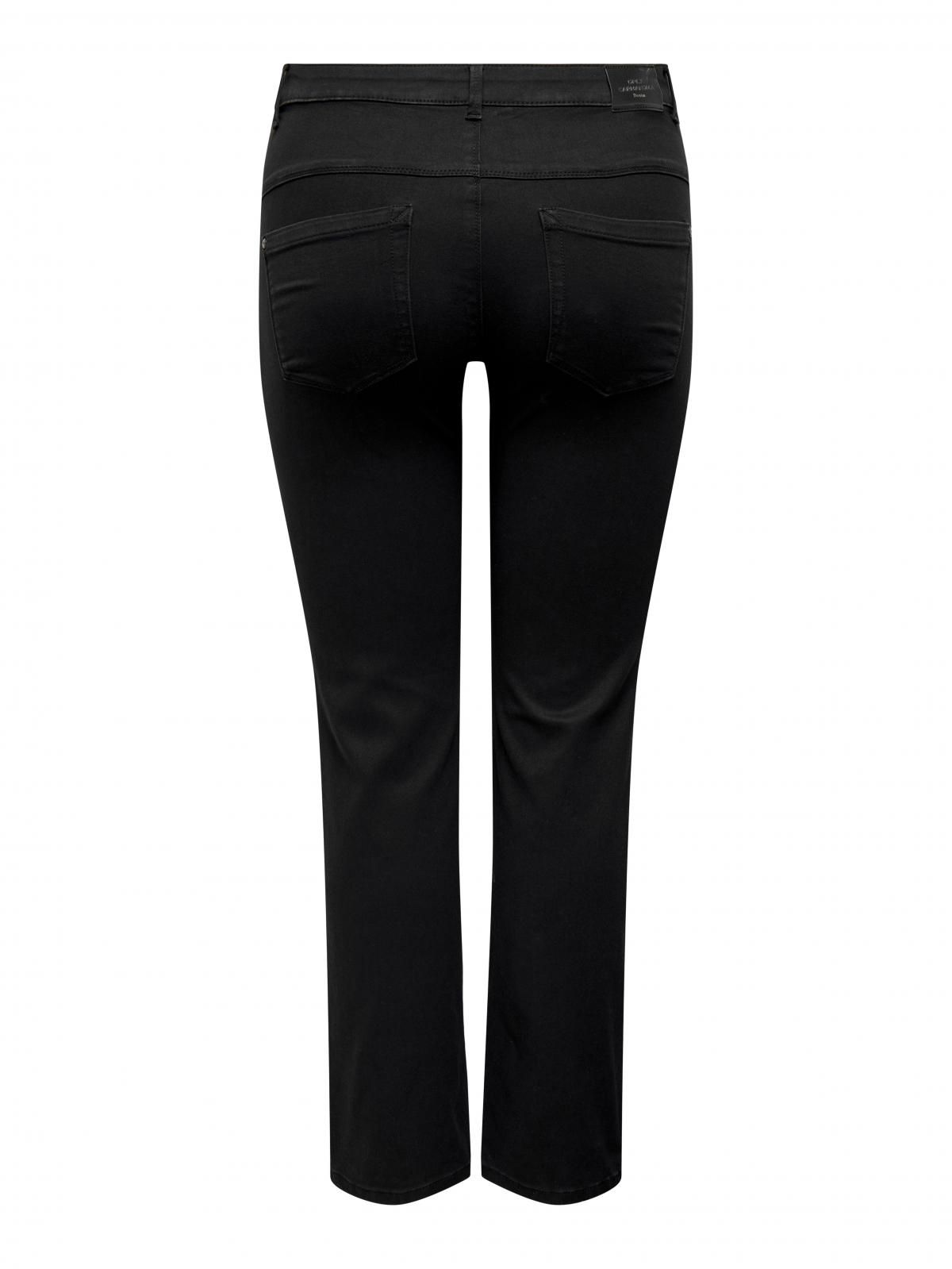 온리 플러스사이즈 스트레이트핏 블랙 데님 팬츠 15256784_2161 BLACK / BLACK - 상세 이미지 4
