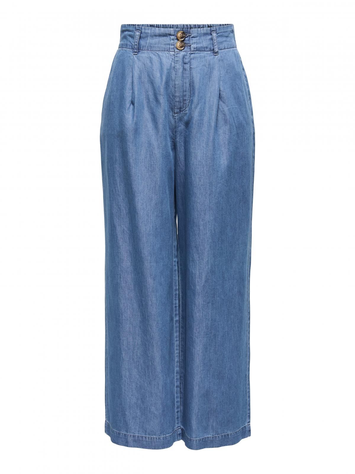 온리 하이웨이스트 와이드핏 데님 팬츠 15344278_2115 BLUE / MEDIUM BLUE DENIM - 상세 이미지 3