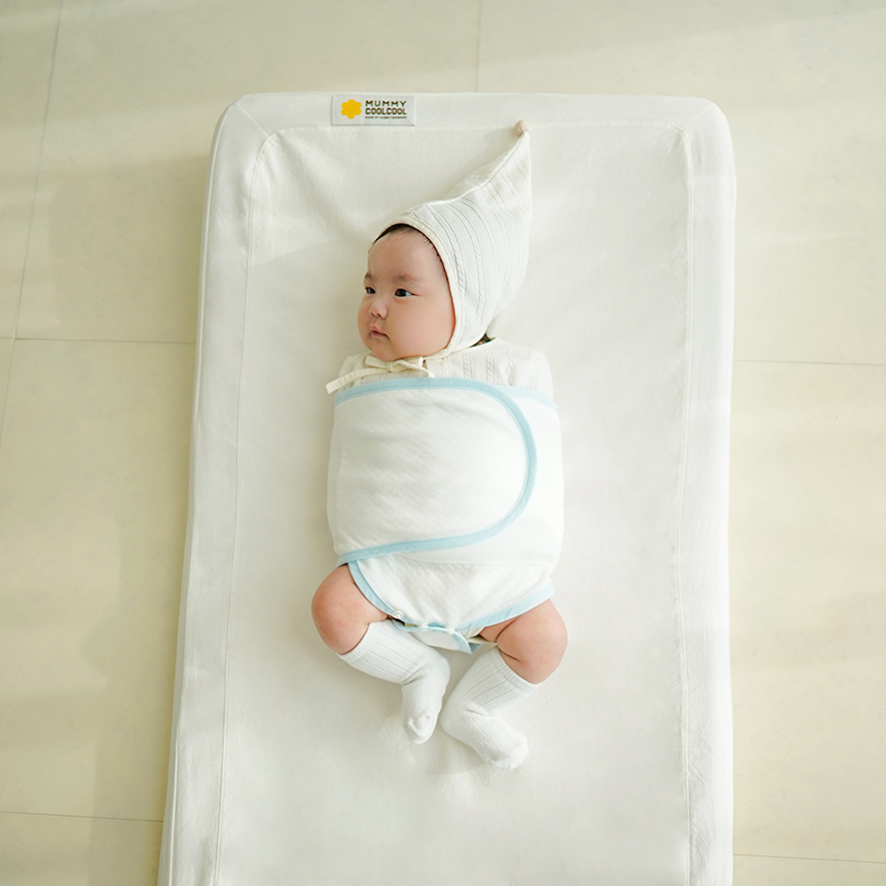 머미쿨쿨 무소음 스와들 스트랩 수트 모로반사 신생아 스와들 업다운 아기 속싸개 순면S화이트