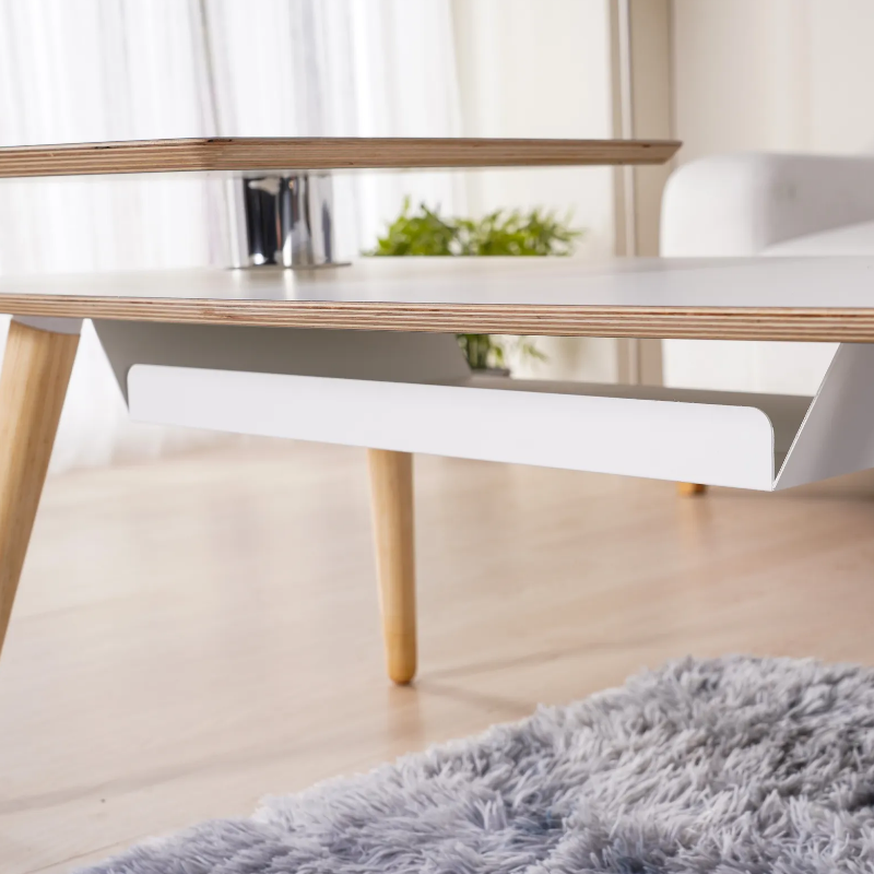 철제수납 원목다리 3단 상판 회전 좌식 소파 사각 거실테이블 화이트아이보리