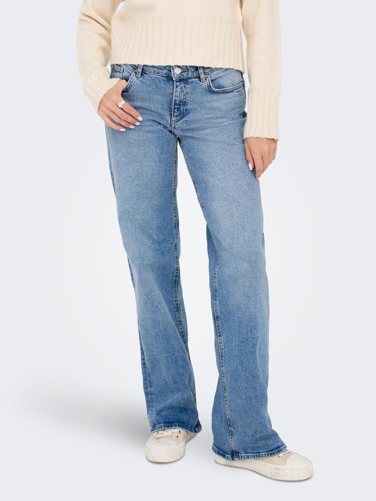 온리 데님 로우웨이스트 와이드핏 청바지 15280466_2116 BLUE / LIGHT BLUE DENIM - 상품 이미지