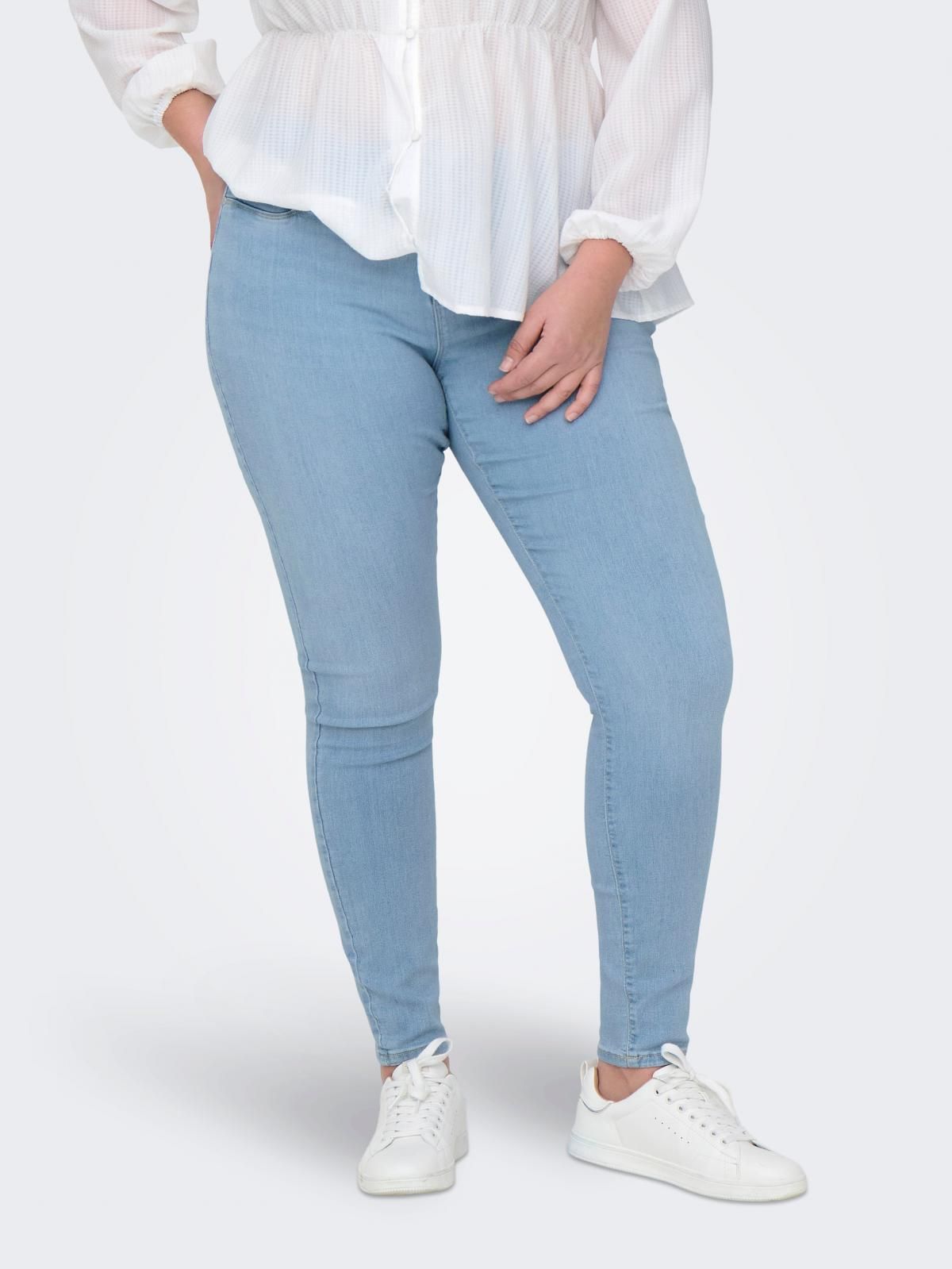 온리 플러스사이즈 데님 스키니핏 진 15337492_2116 BLUE / LIGHT BLUE DENIM - 상품 이미지