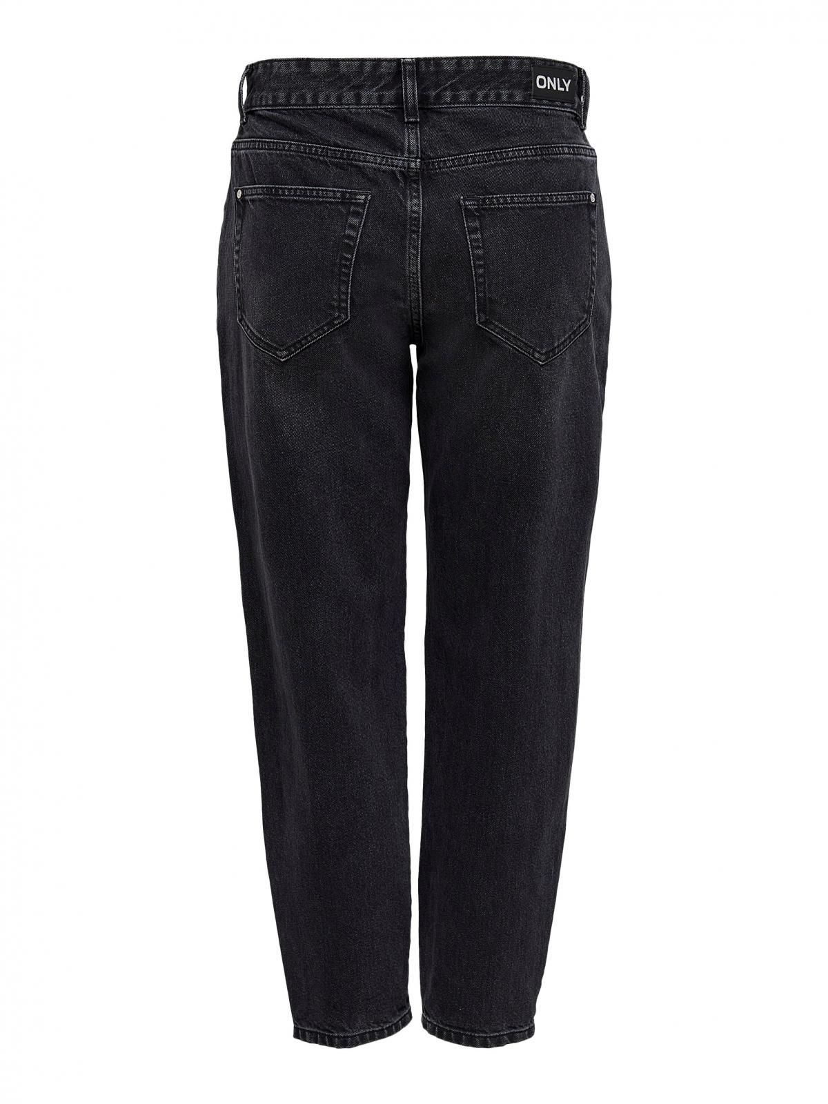 온리 하이웨이스트 캐롯핏 흑청 데님 팬츠 15236962_2103 BLACK / BLACK DENIM - 상세 이미지 4