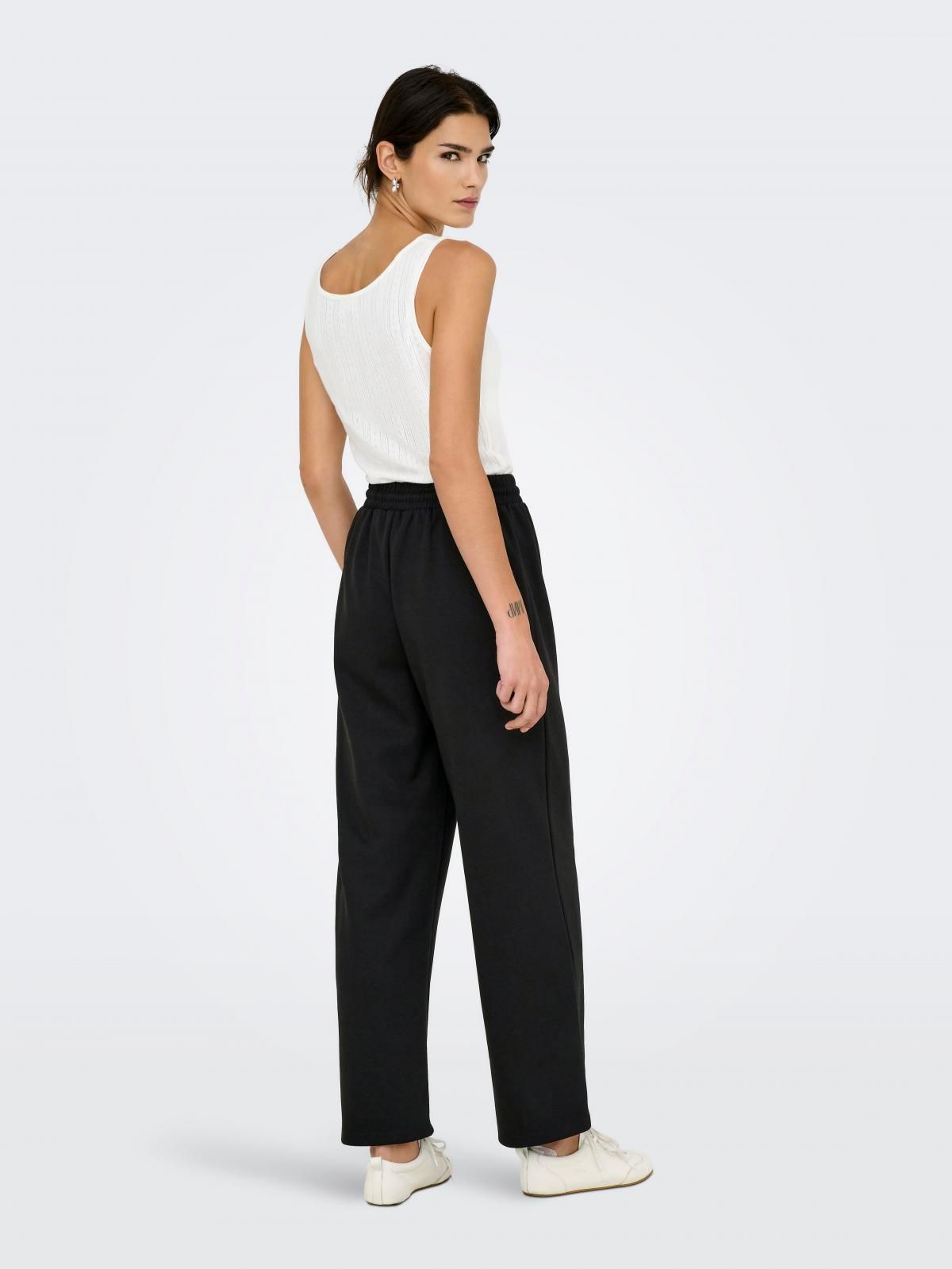 온리 와이드핏 플레어 밴딩 와이드팬츠 15346400_2161 BLACK / BLACK - 상세 이미지 3