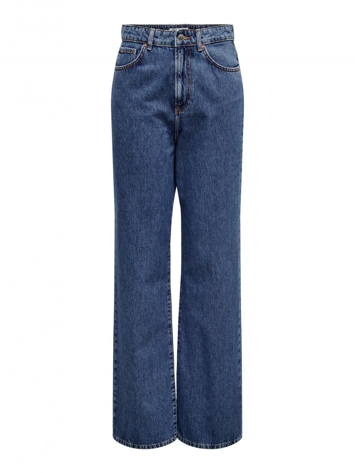 온리 하이웨이스트 스트레이트핏 데님 청바지 15319938_2115 BLUE / MEDIUM BLUE DENIM - 상세 이미지 3