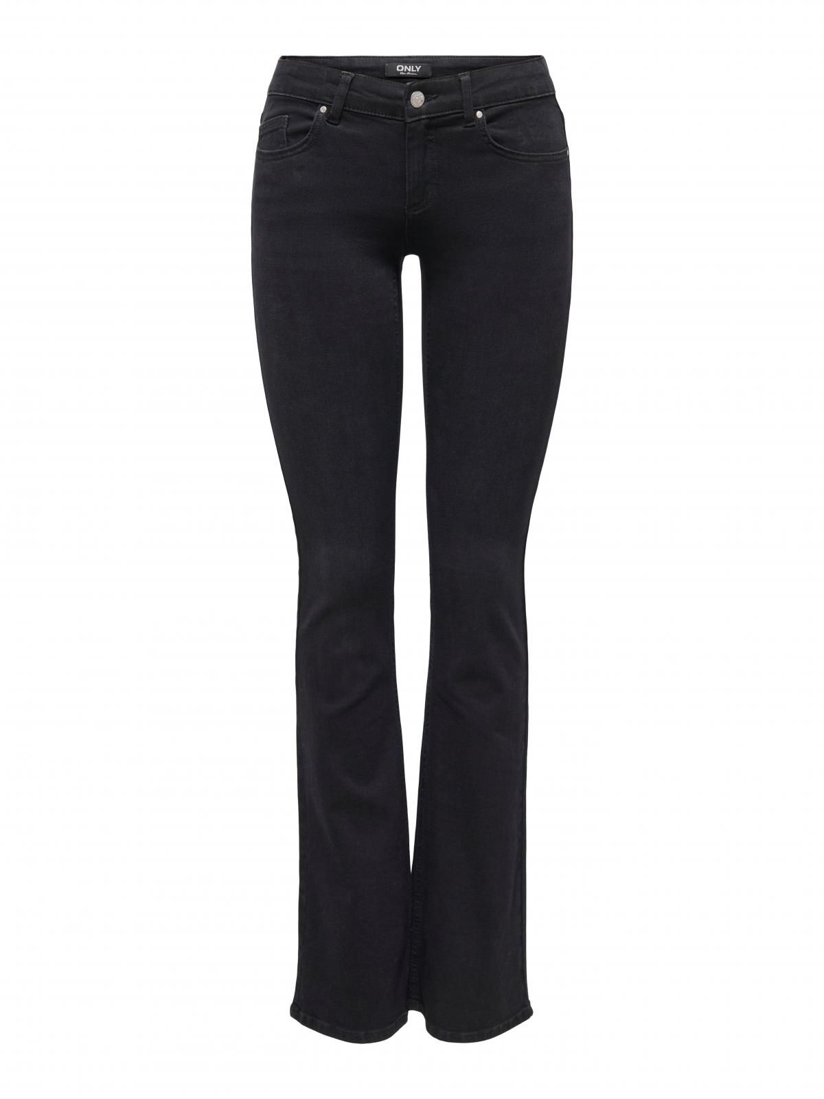 온리 로우웨이스트 플레어핏 블랙 데님 팬츠 15355788_2103 BLACK / BLACK DENIM - 상품 이미지