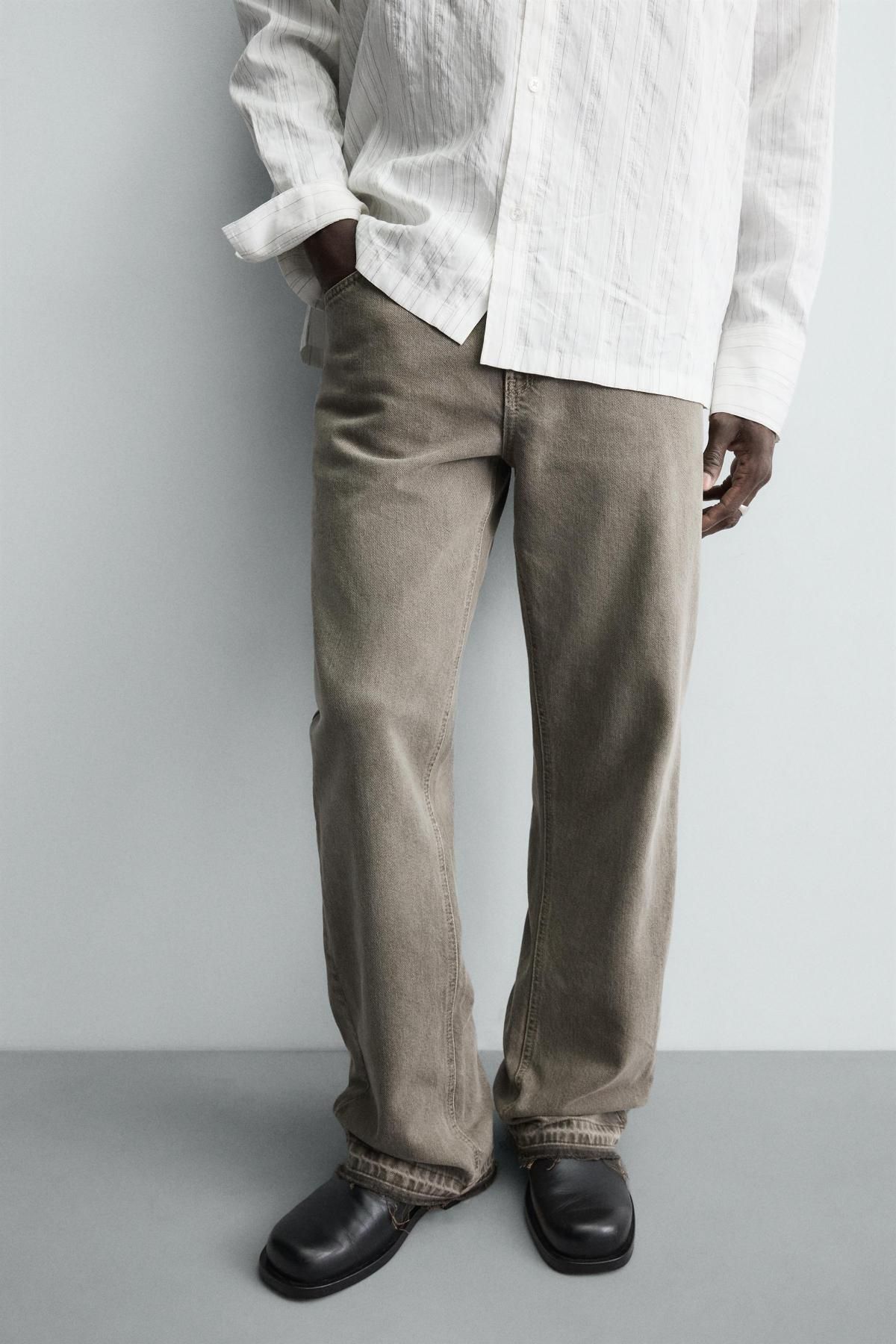 자라 코튼 데님 플레어핏 부츠컷 팬츠 0840/353 CAMEL - 상품 이미지