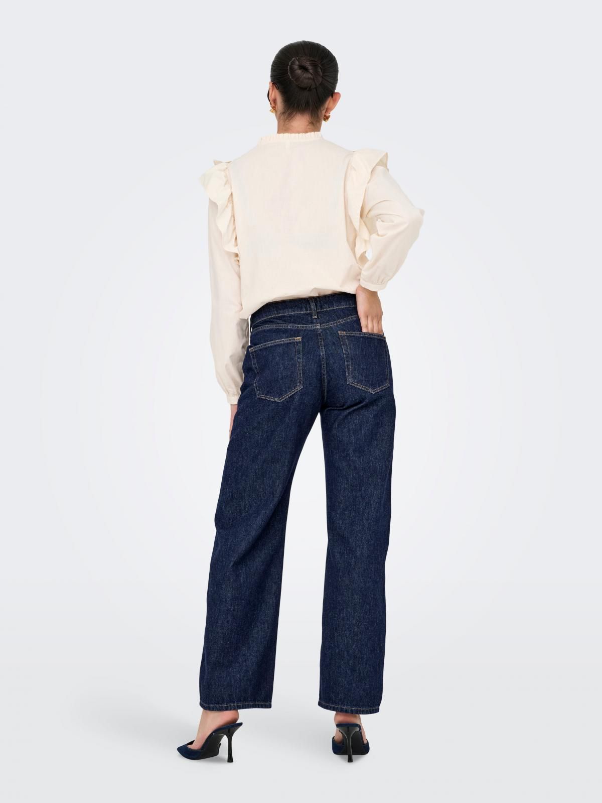 온리 미드웨이스트 진청 와이드 청바지 15357933_2114_1220243 BLUE / DARK BLUE DENIM - 상세 이미지 2