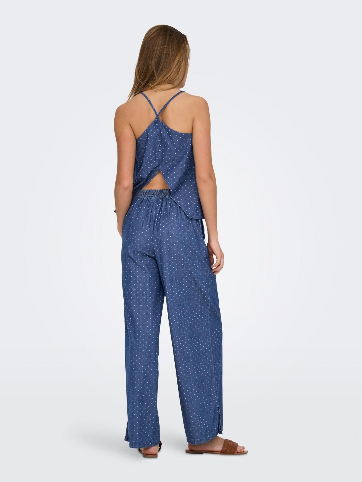 온리 와이드핏 도트 패턴 슬랙스 팬츠 15343011_2115_1167318 BLUE / MEDIUM BLUE DENIM - 상세 이미지 2