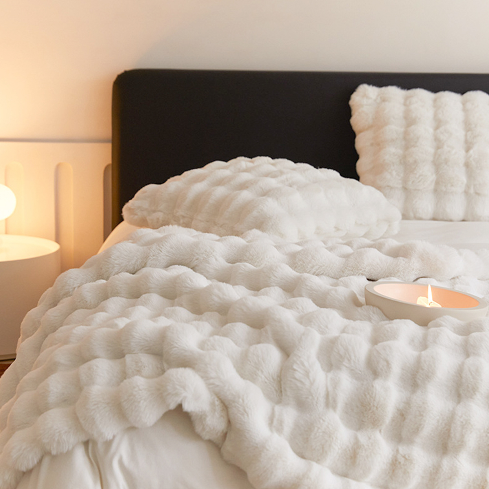 몽루아 이중보온 두꺼운 담요 겨울 소파 이불 블랭킷 극세사 담요 중형