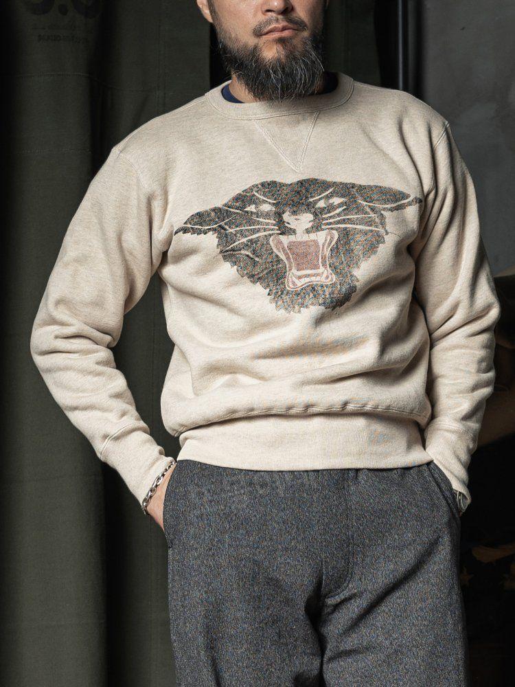 브론슨 BRONSON 맨투맨 셔츠 블랙 팬서 컴퍼니 순면 두꺼운 풀오버 브러시드 살구 색깔 M - 상세 이미지 3
