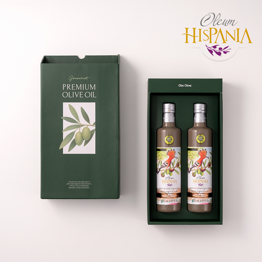 히스파니아 아르보사나 엑스트라버진 올리브오일 선물세트 500ml, 2병 - 상품 이미지