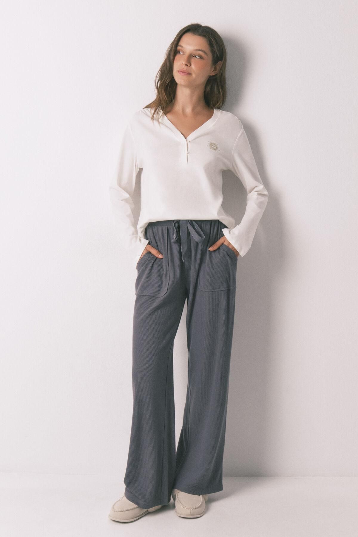 우먼시크릿 테크니컬 소프트 플리스 와이드 팬츠 그레이 3702296 GRIS - 상세 이미지 2
