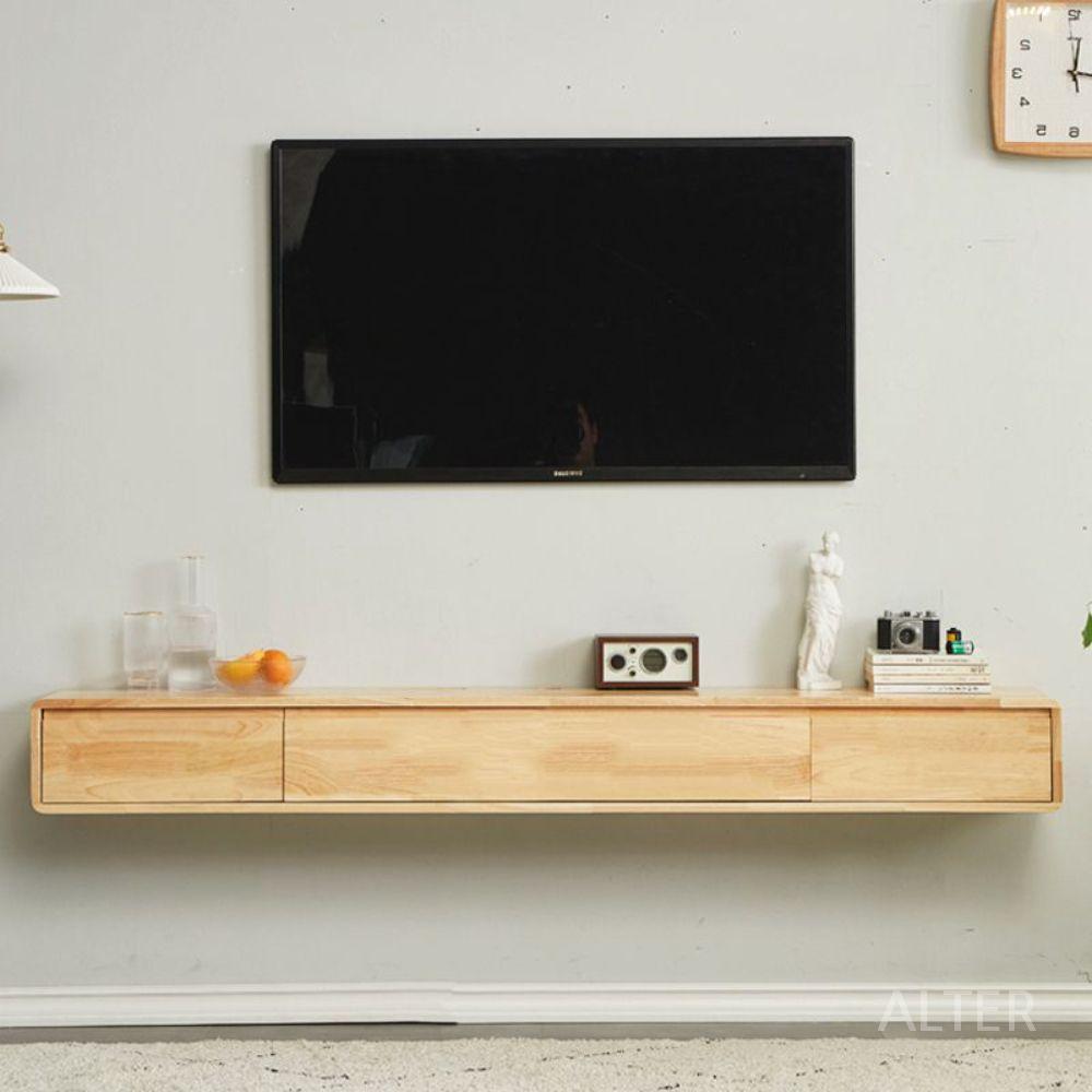 벽걸이티비선반 원목 인테리어 거치대 가구 벽걸이 TV 거실 - 상품 이미지