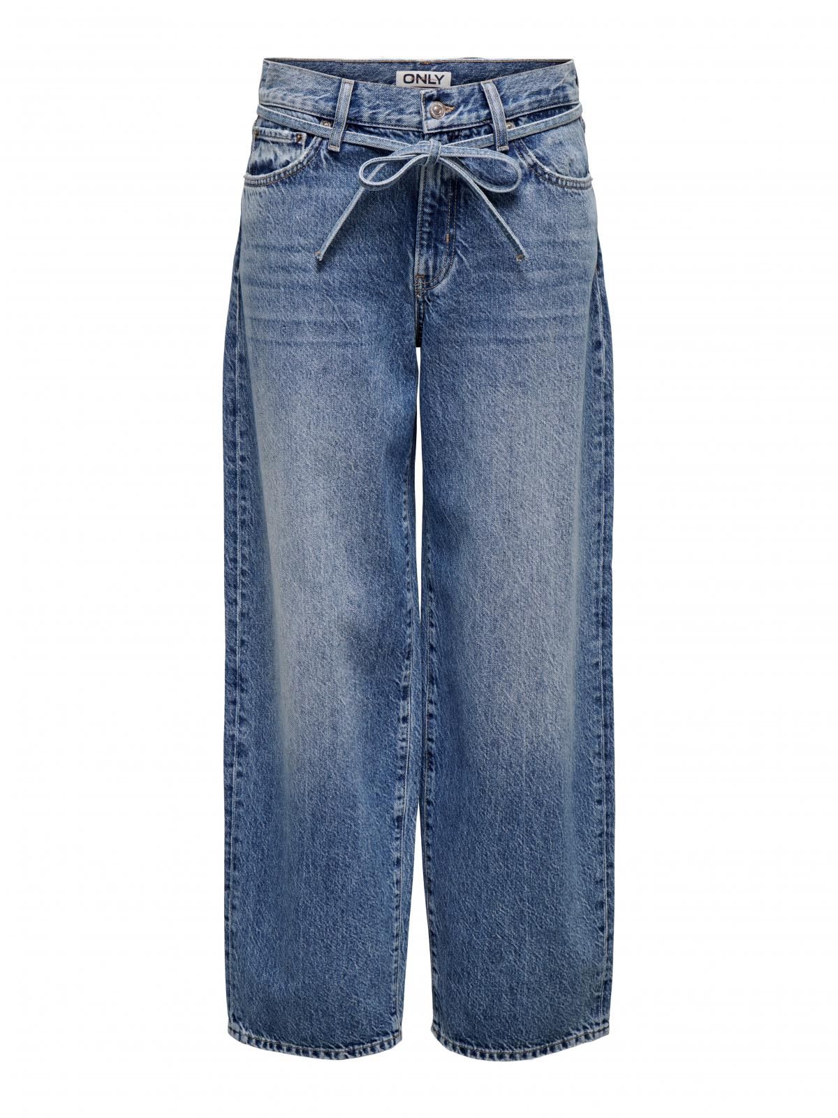 온리 미드웨이스트 벌룬핏 스트레이트 청바지 15325796_2115 BLUE / MEDIUM BLUE DENIM - 상세 이미지 3