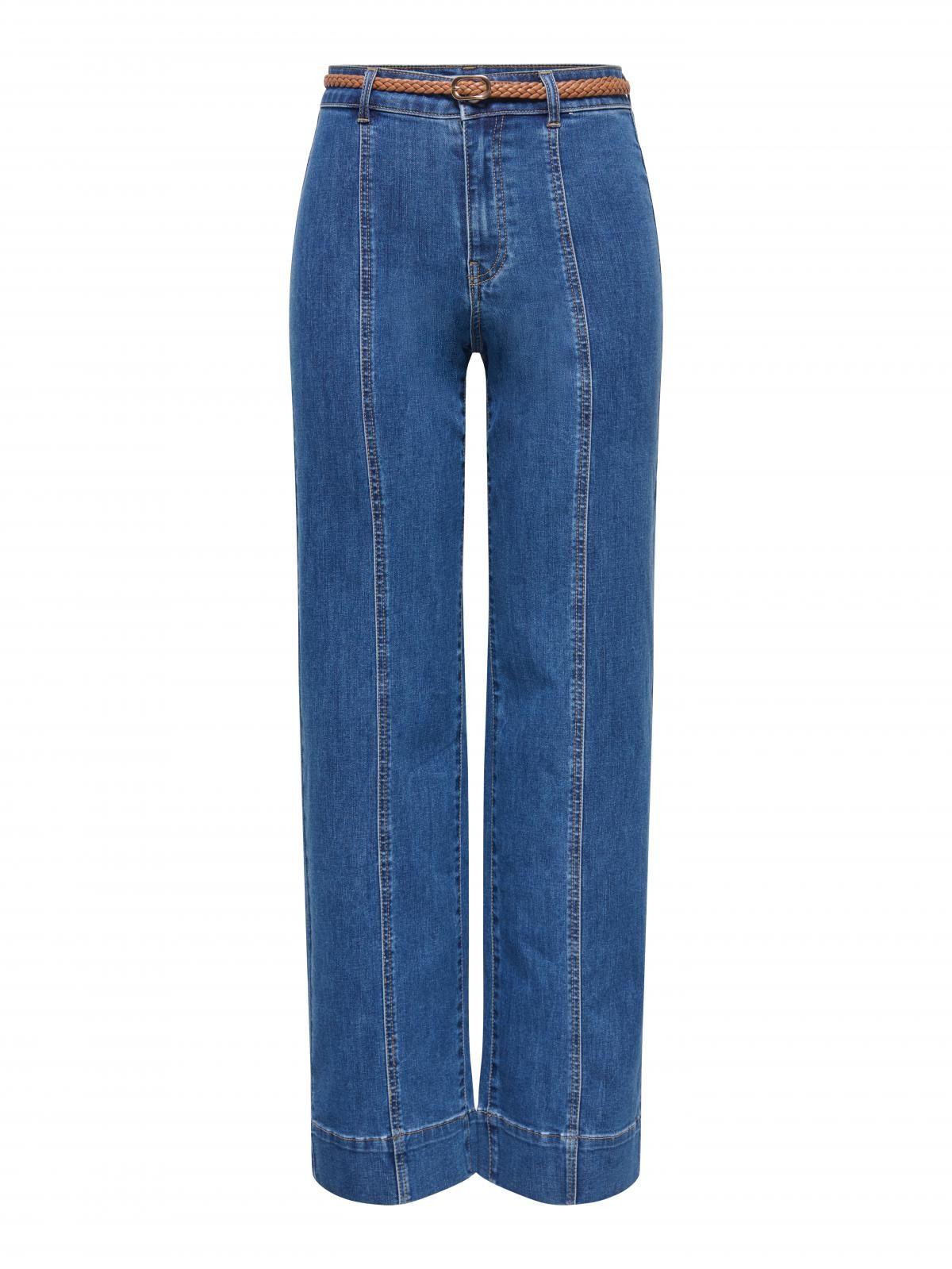 온리 하이웨이스트 데님 와이드핏 진 15360565_2114 BLUE / DARK BLUE DENIM - 상세 이미지 3