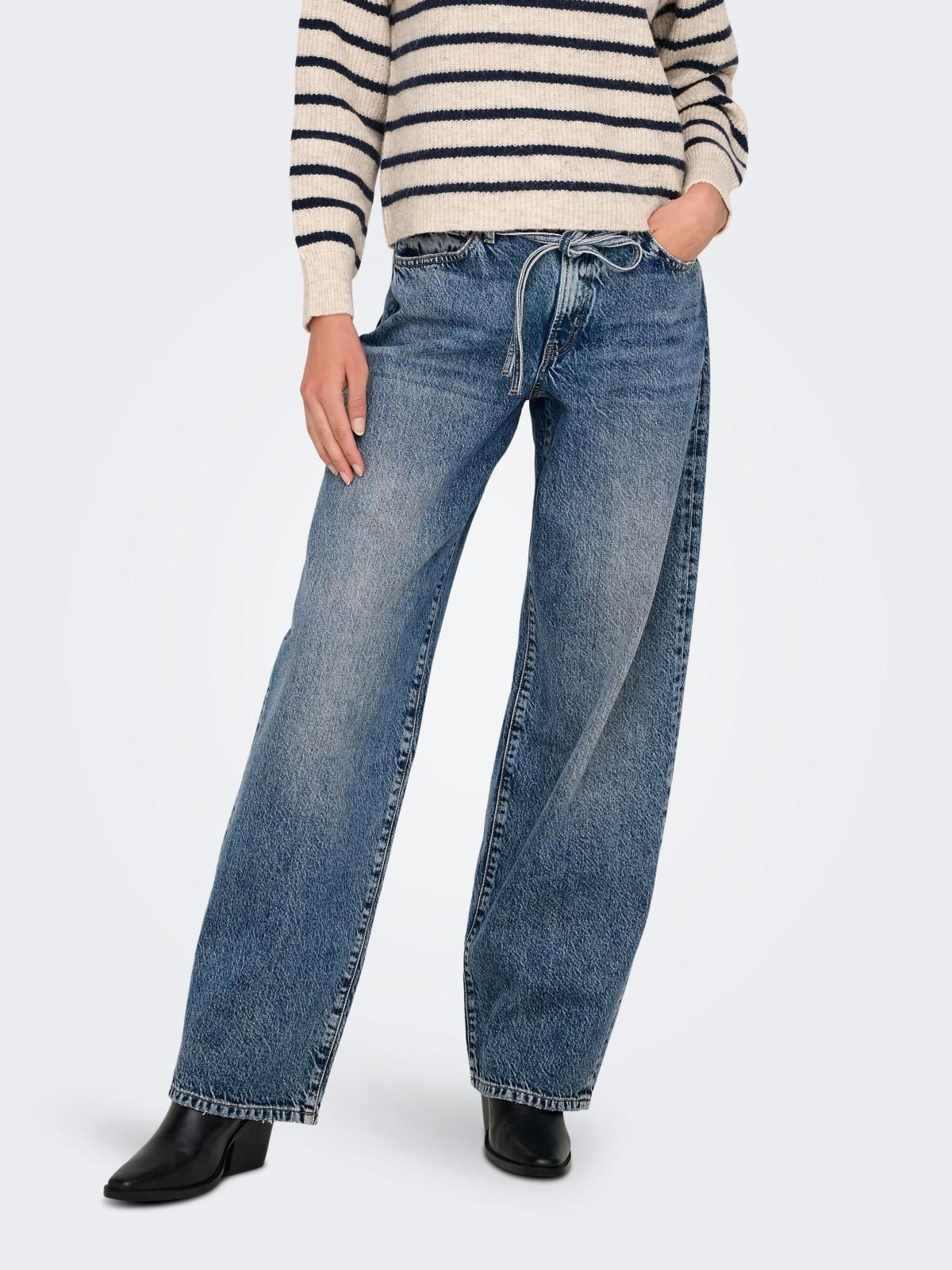 온리 미드웨이스트 벌룬핏 스트레이트 청바지 15347093_2116 BLUE / LIGHT BLUE DENIM - 메인 이미지