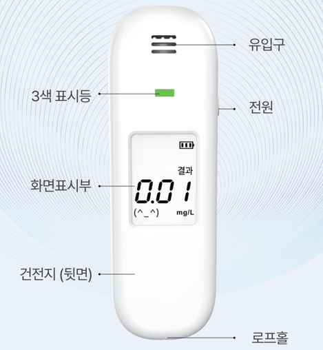 비접촉식 CP15 음주측정기 휴대용 알콜측정기 알코올 음주 알콜측정 셀프 테스트기 숙취운전 - 상세 이미지 5