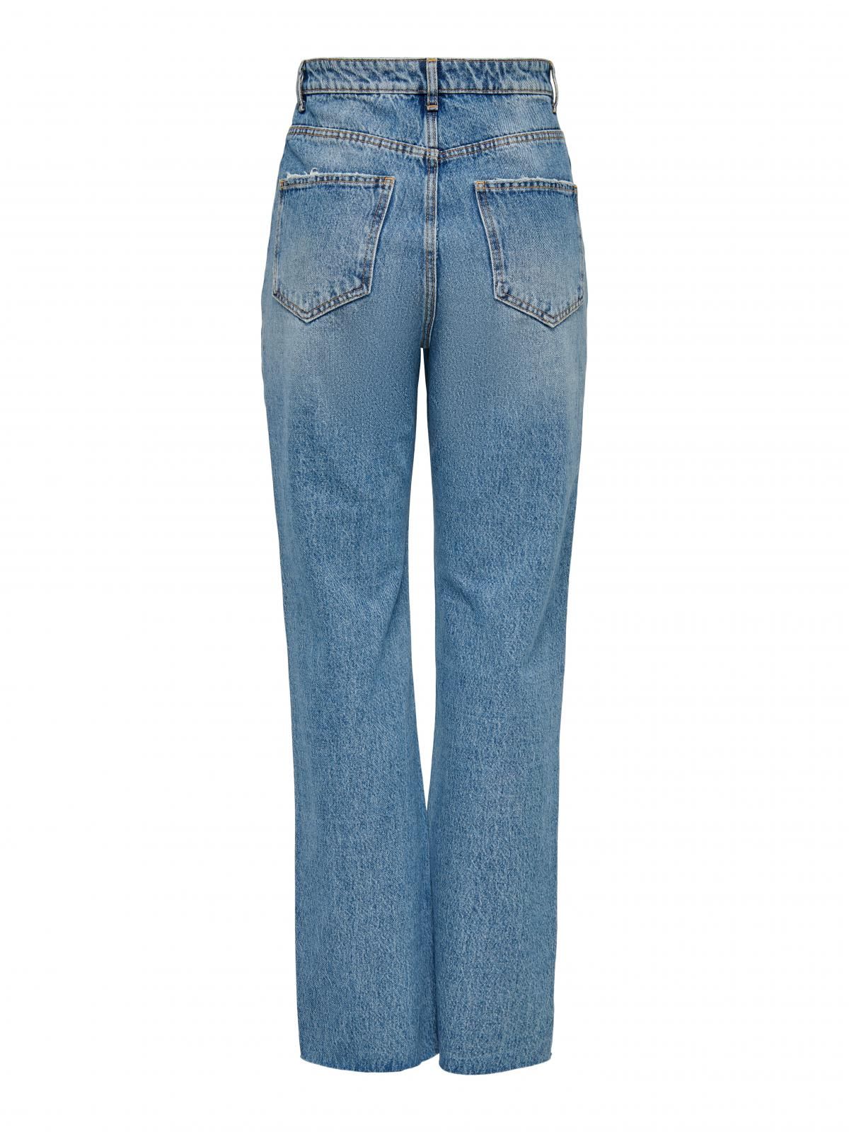 온리 하이웨이스트 스트레이트핏 데님 청바지 15315031_2115 BLUE / MEDIUM BLUE DENIM - 상세 이미지 4