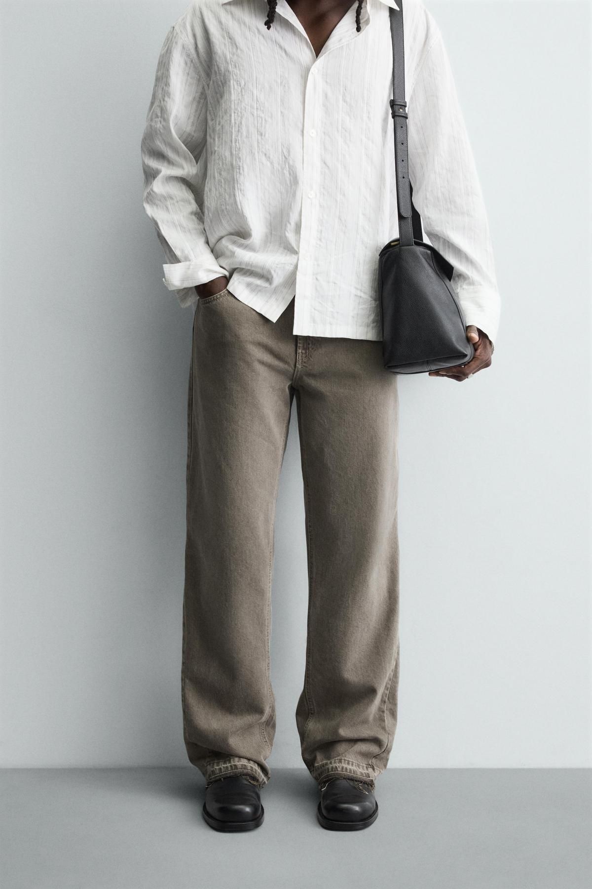 자라 코튼 데님 플레어핏 부츠컷 팬츠 0840/353 CAMEL - 상세 이미지 3