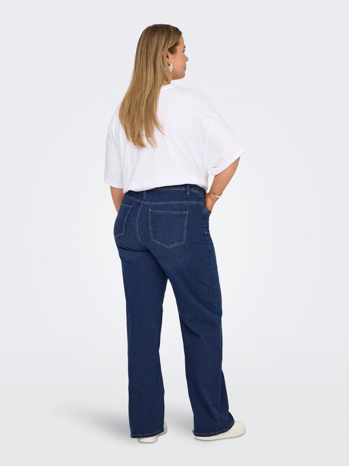 온리 빅사이즈 미드웨이스트 와이드핏 청바지 15356495_2114 BLUE / DARK BLUE DENIM - 상세 이미지 2