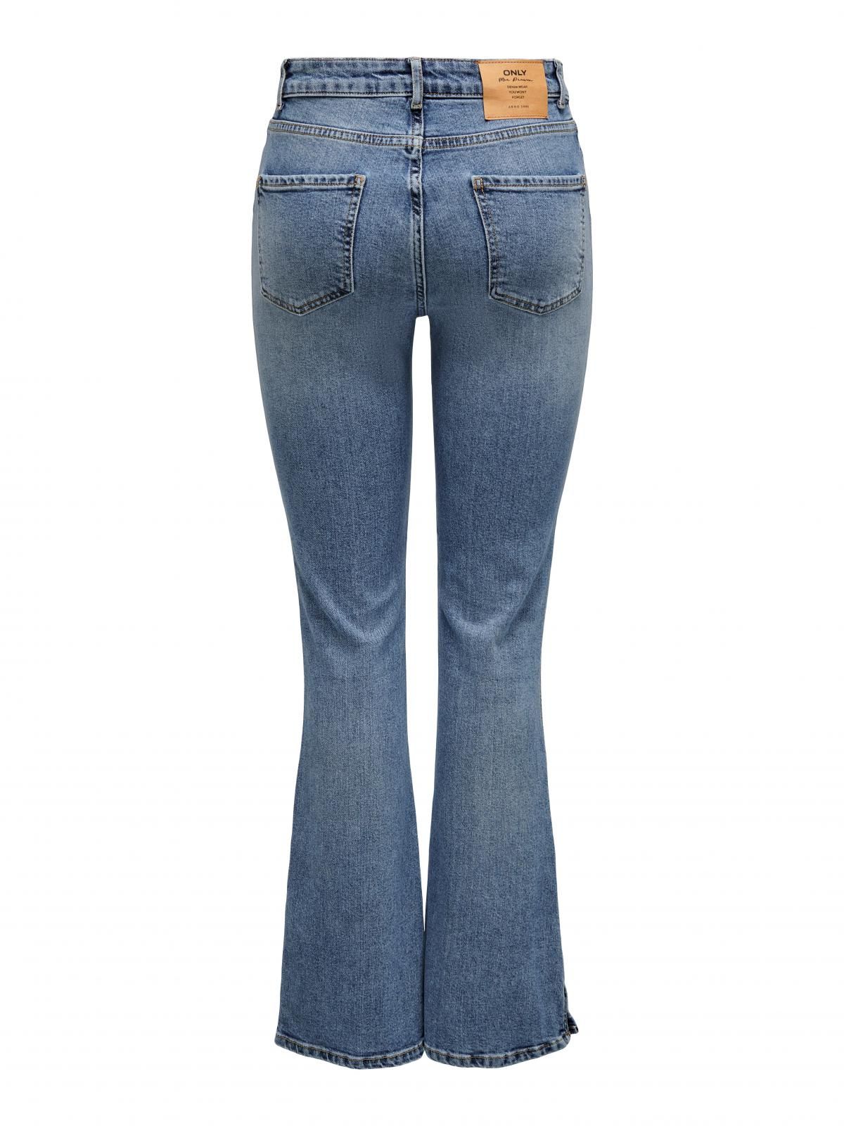 온리 하이웨이스트 플레어 데님 슬림핏 진 15250035_2116 BLUE / LIGHT BLUE DENIM - 상세 이미지 4