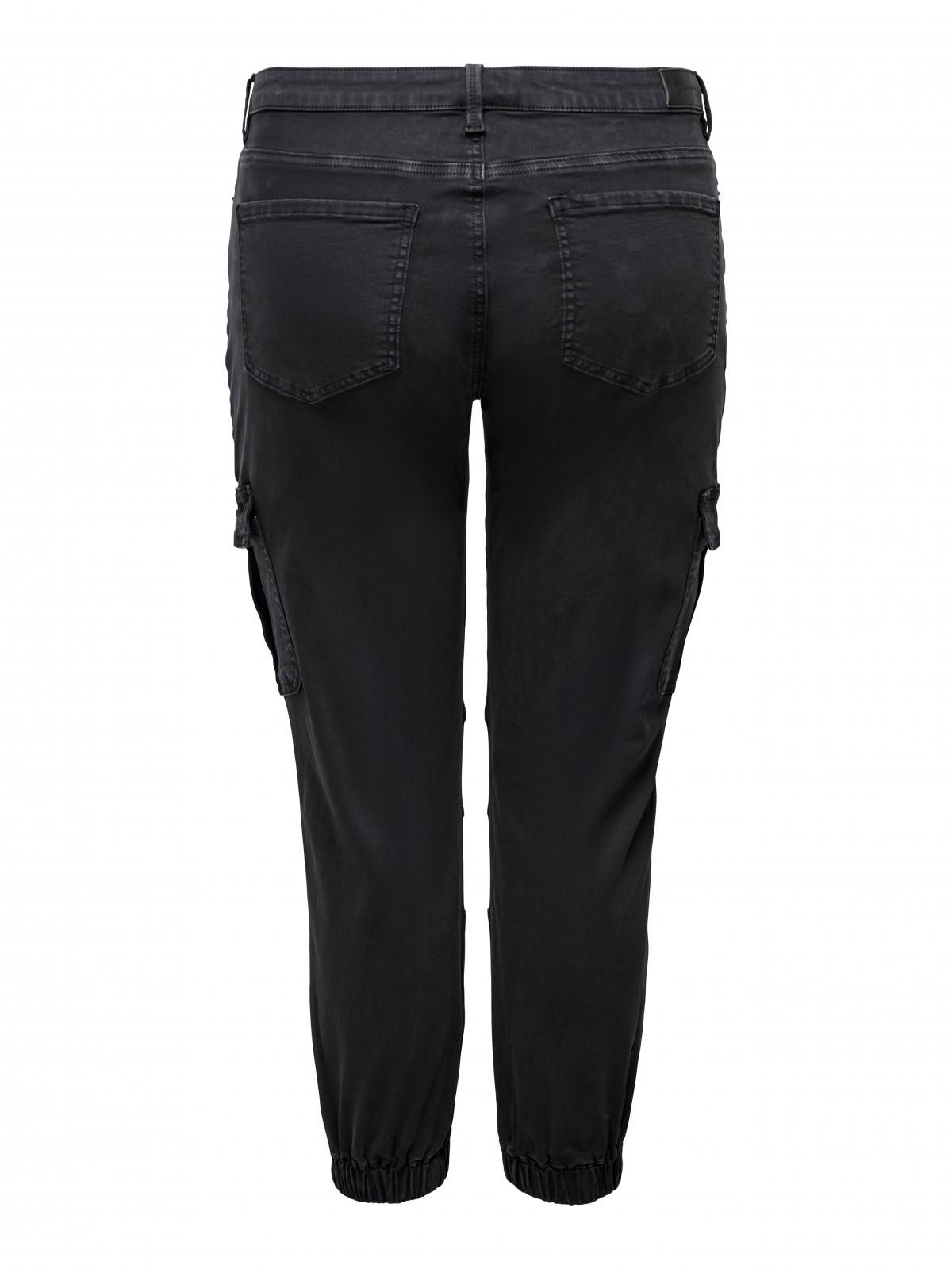 온리 플러스사이즈 블랙 스키니핏 데님 조거 진 15284846_8183 BLACK / WASHED BLACK - 상세 이미지 4